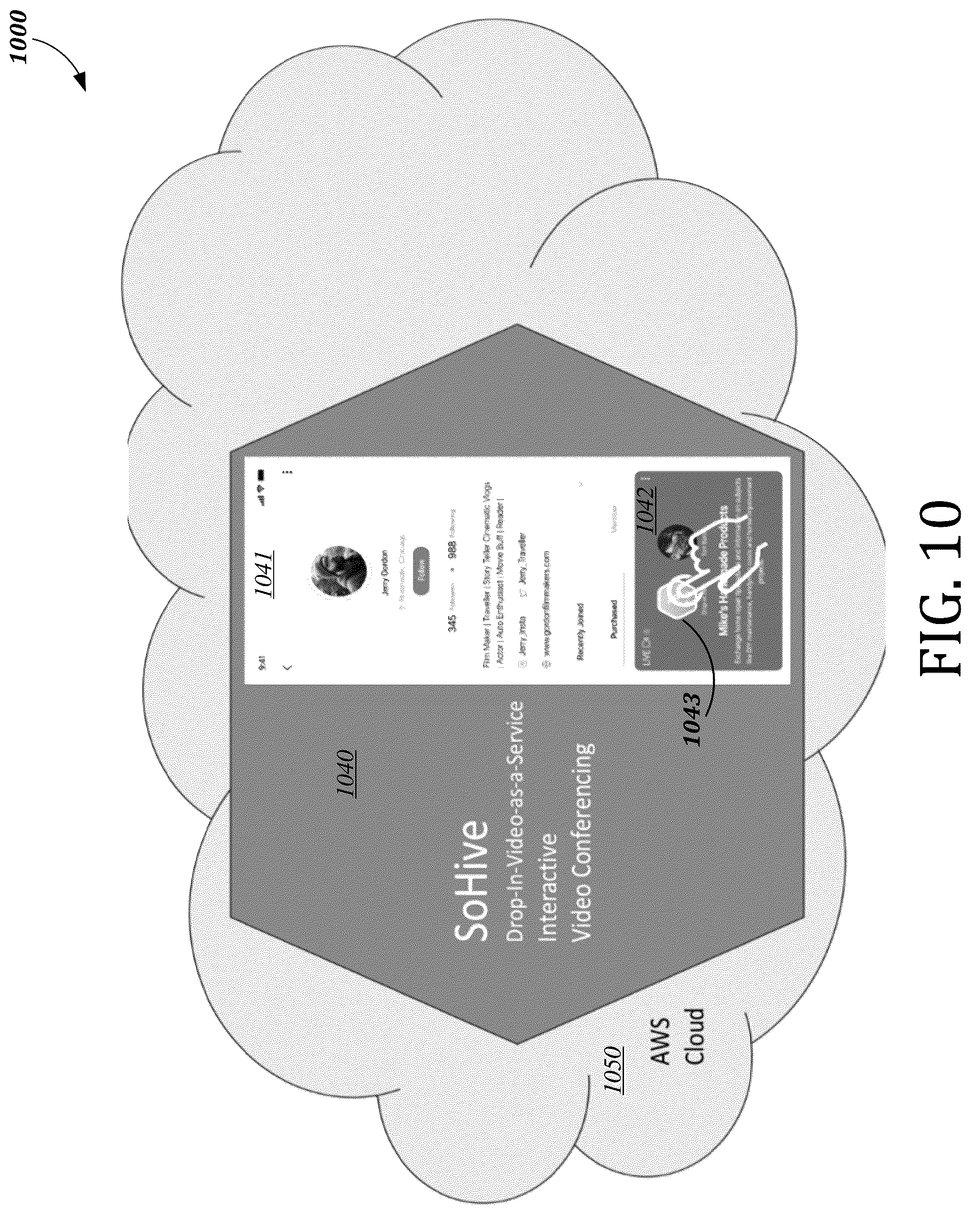 Patent US12108191 Figure 10 – System and method for drop-in video communication