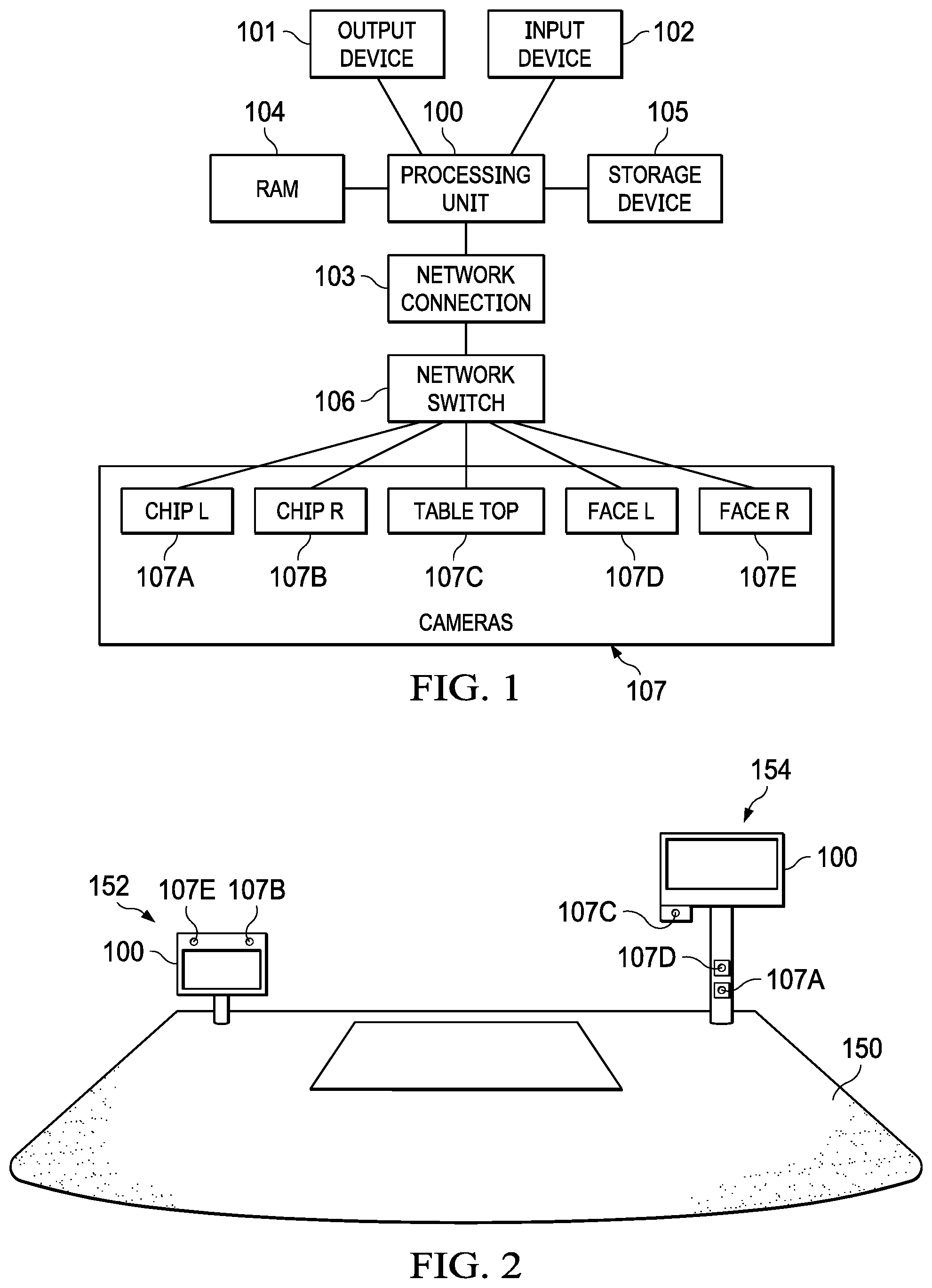 Patent US12108193 Figure 1 – Gaming table events detecting and processing