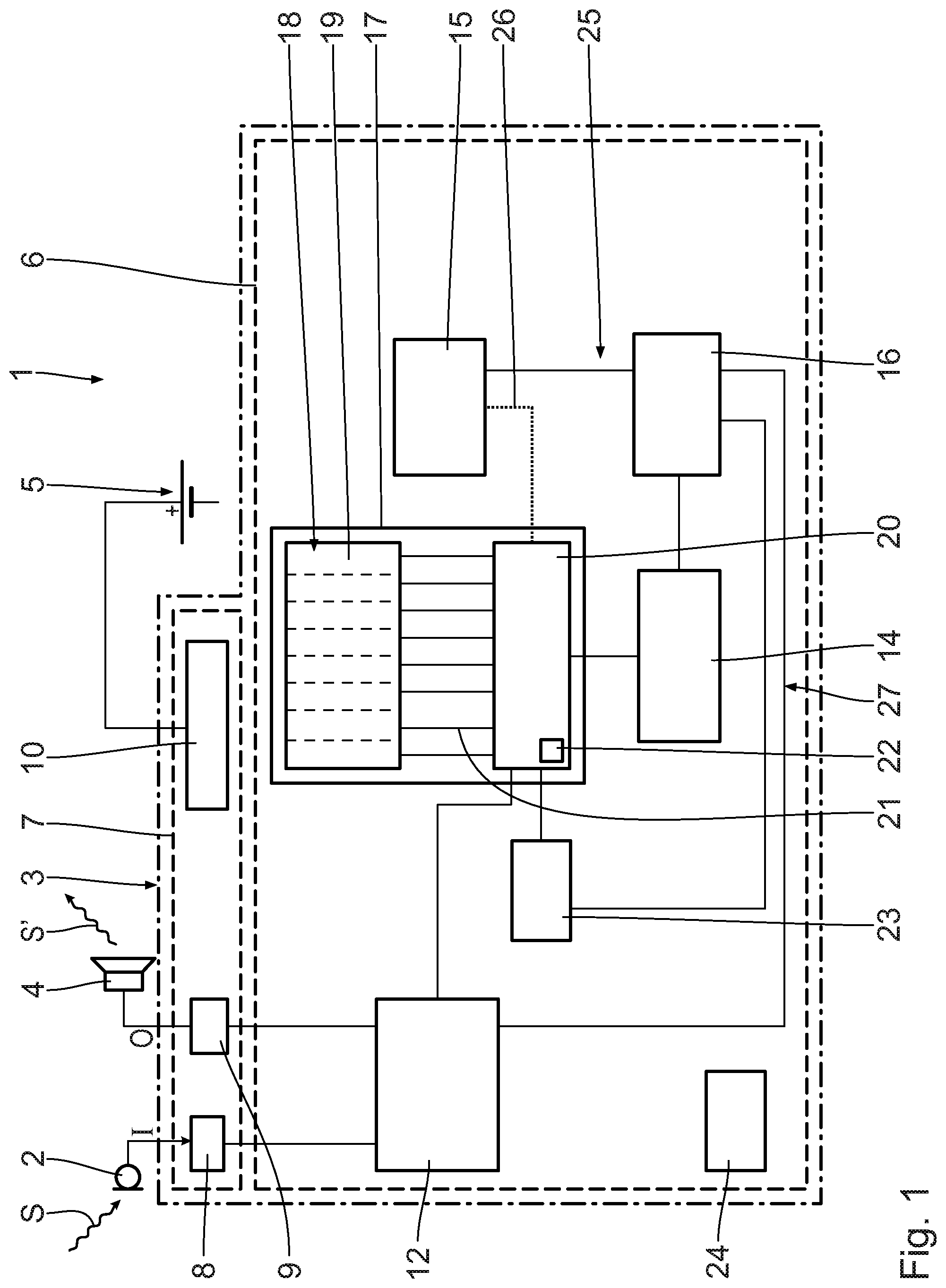 Patent US12108219 Figure 1 – Processing chip for processing audio signals using at least one deep neural network in a hearing device