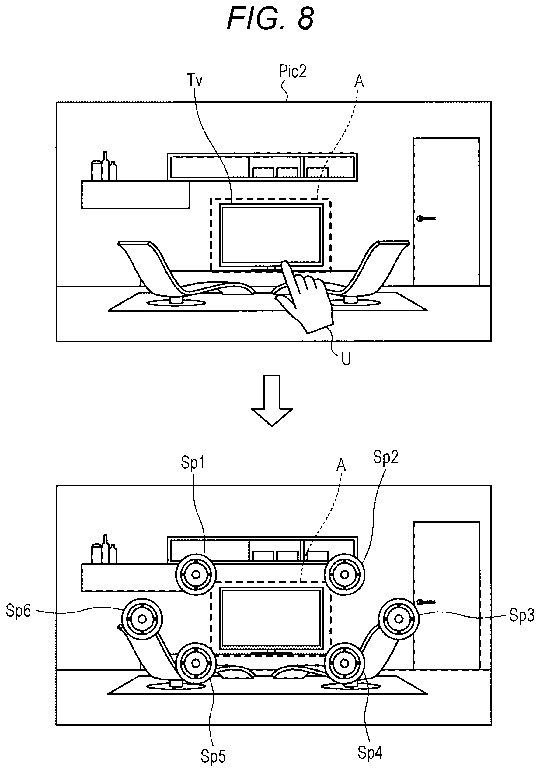 Patent US12108240 Figure 8 – Acoustic processing apparatus, acoustic processing method, and acoustic processing program