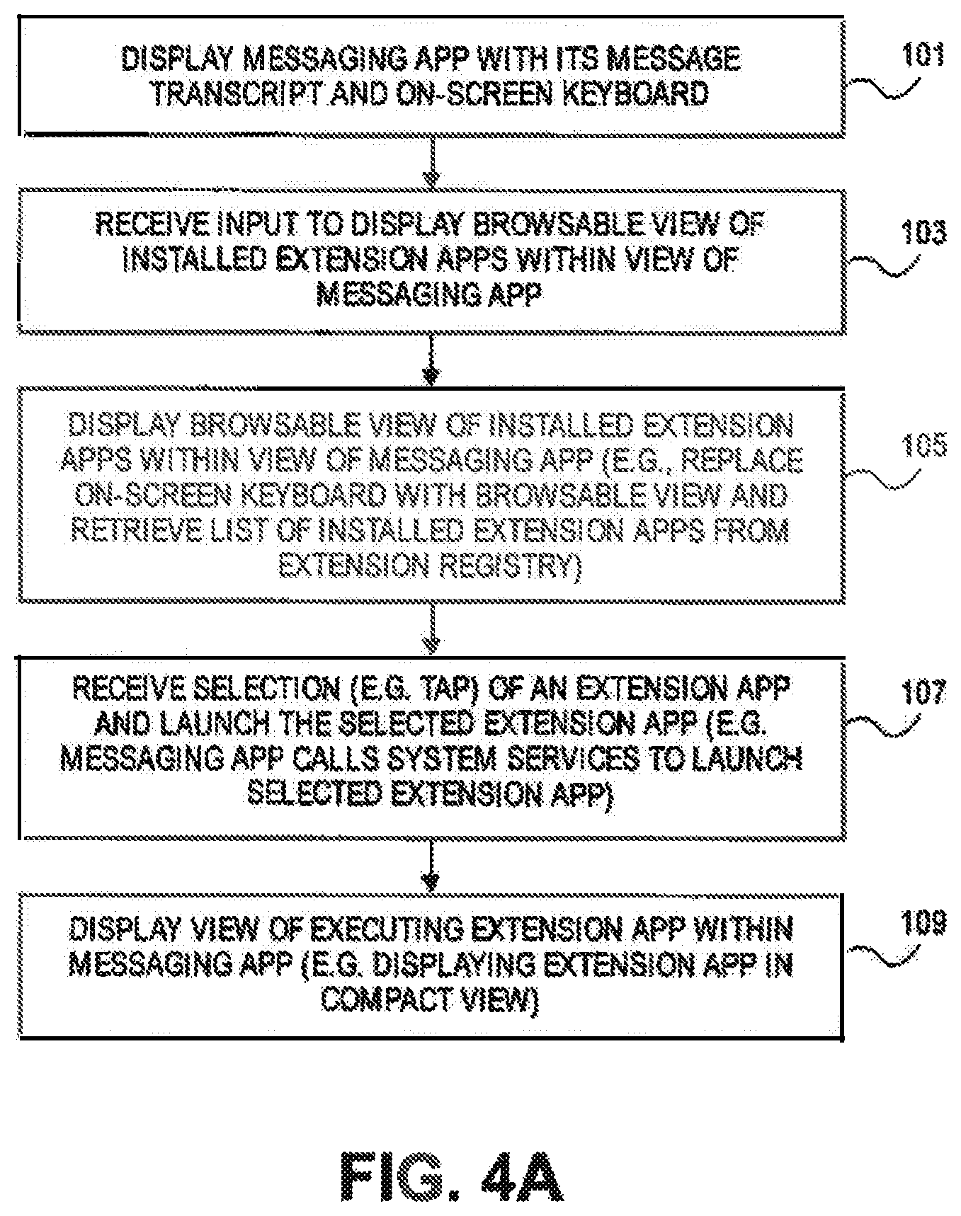 Patent US12108310 Figure 5 – Message extension app store