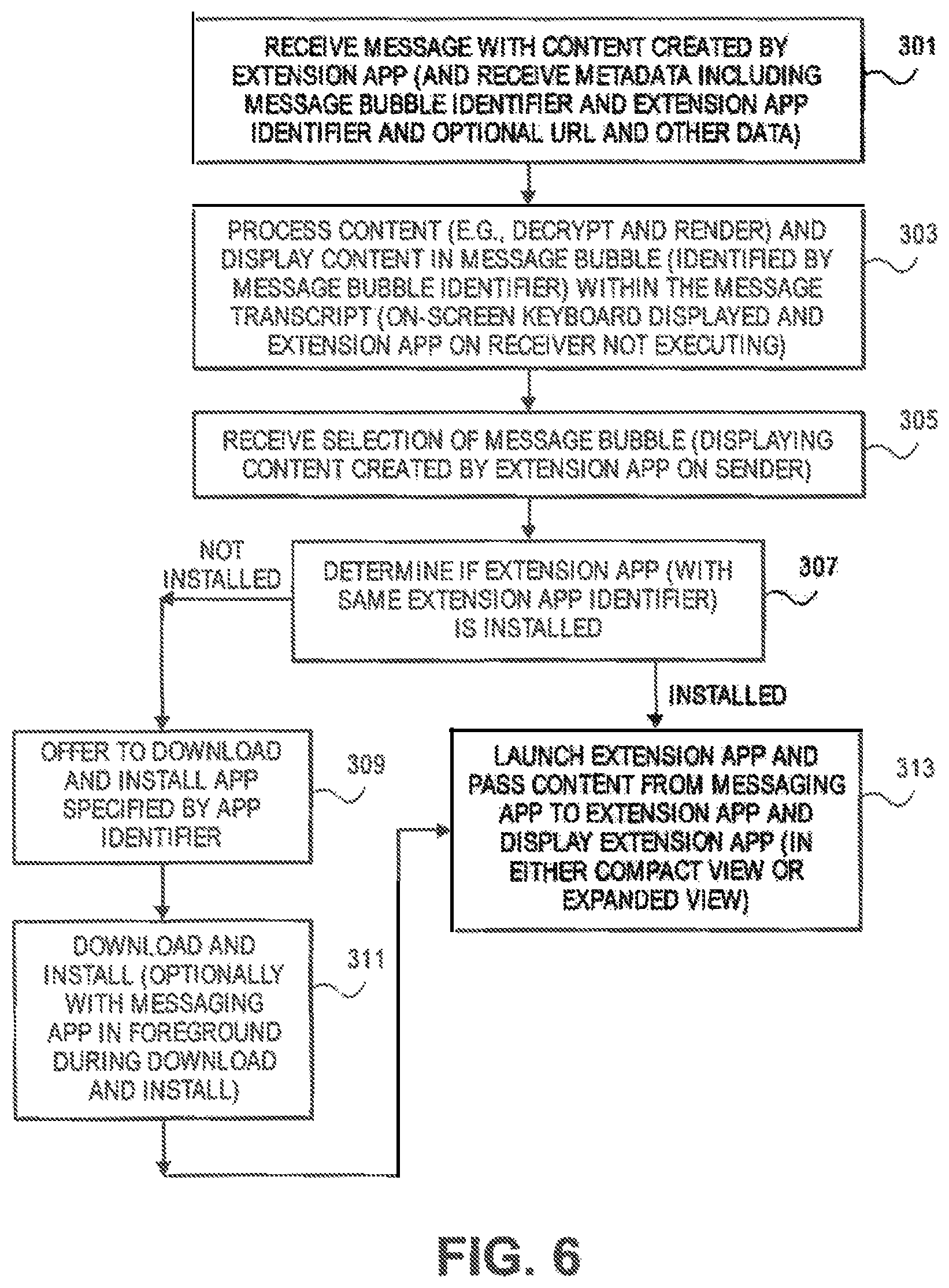 Patent US12108310 Figure 13 – Message extension app store