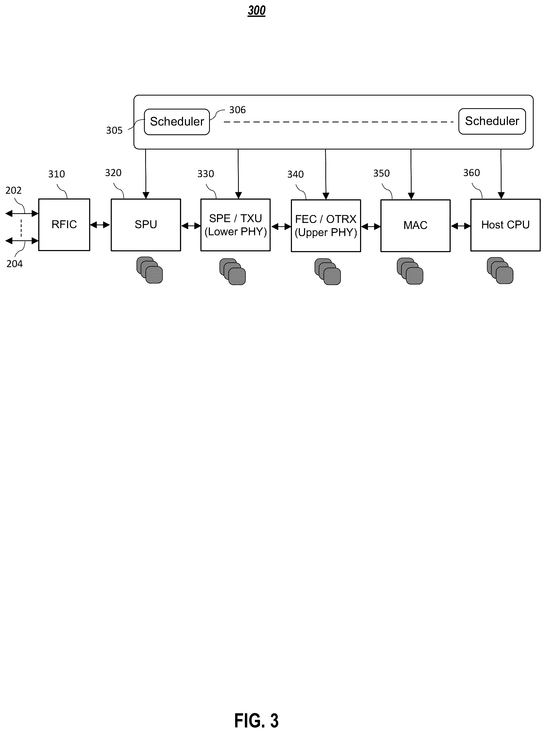 Patent US12108319 Figure 3 – Systems and methods for hybrid hardware and software implementation of multiple wireless standards