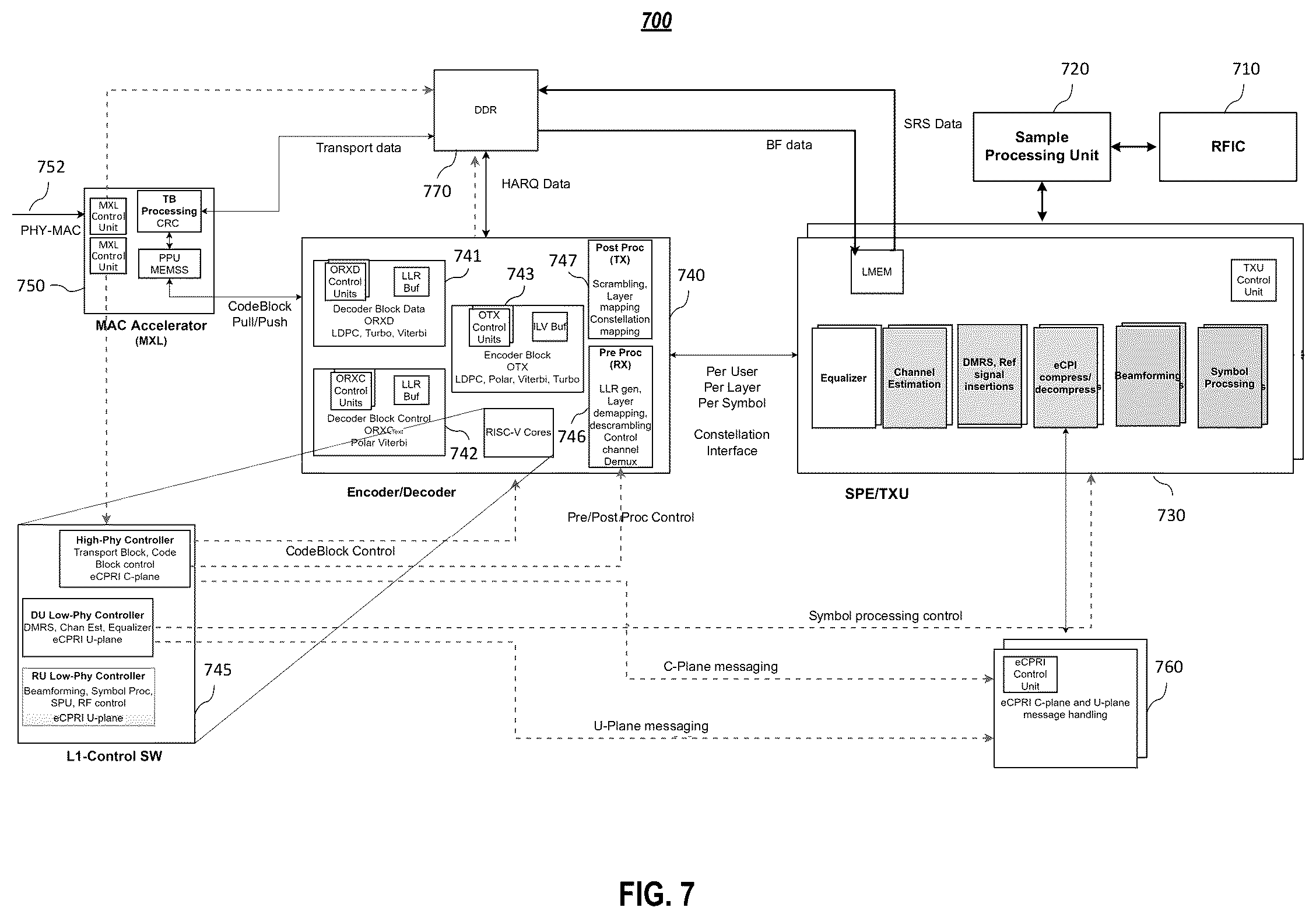 Patent US12108319 Figure 7 – Systems and methods for hybrid hardware and software implementation of multiple wireless standards
