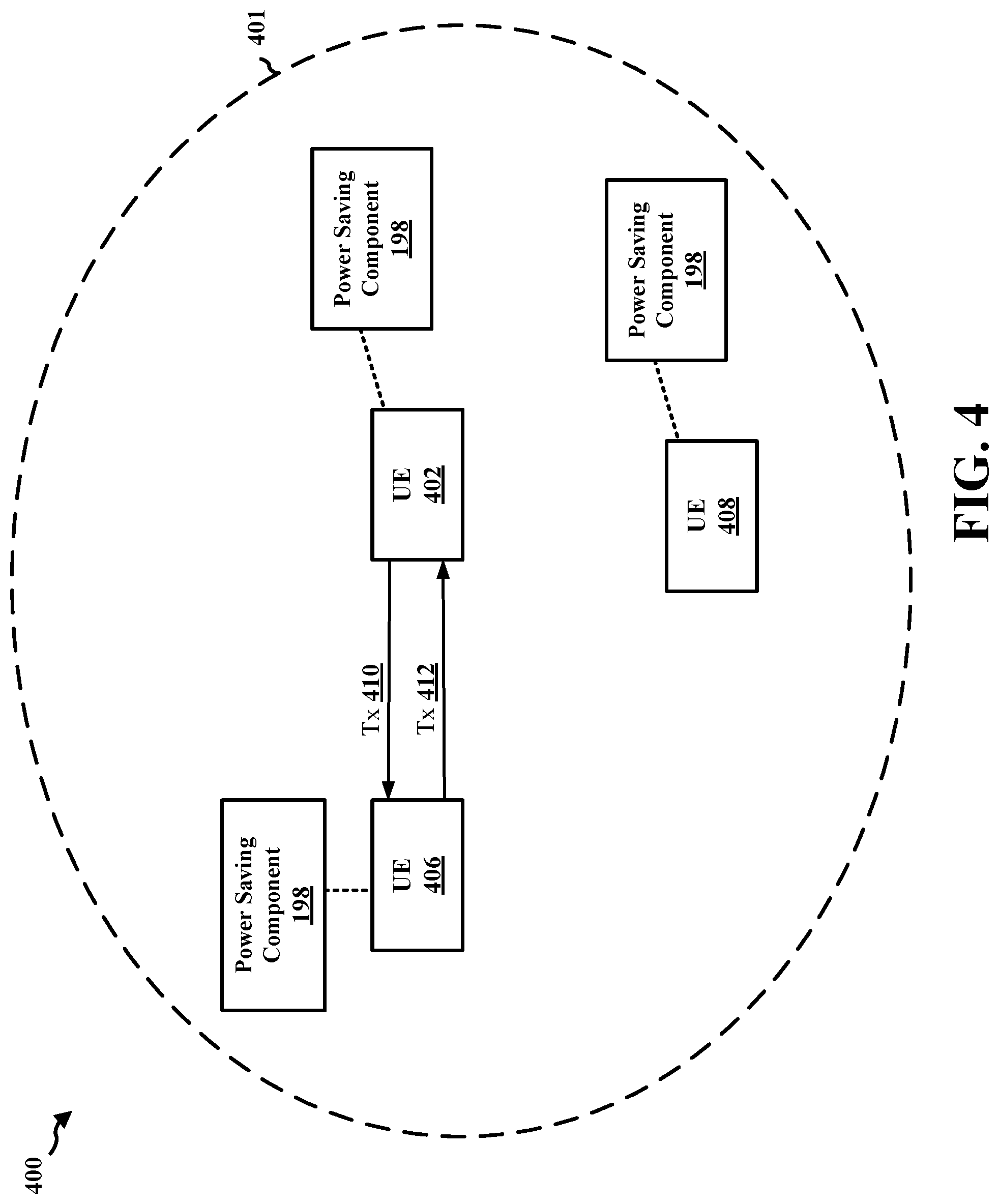 Patent US12108337 Figure 4 – Resource reservation indication for mode 2 resource allocation with power saving