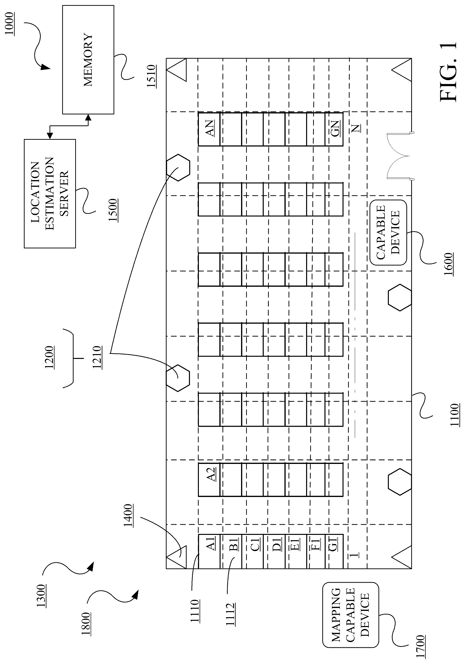 Patent US12108361 Figure 1 – Methods and systems for radio frequency signature generation and position estimation