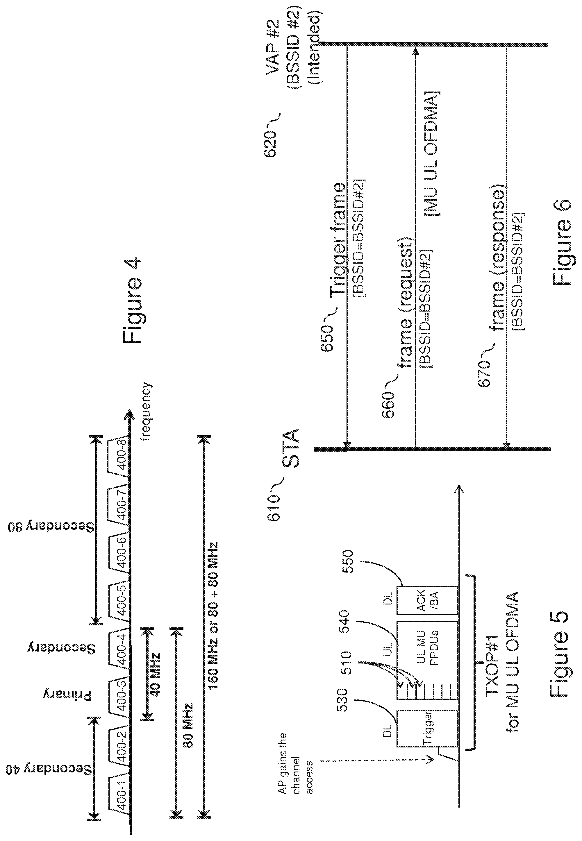 Patent US12108451 Figure 4 – Multi-user communication in a multi-BSS environment of an 802.11ax network