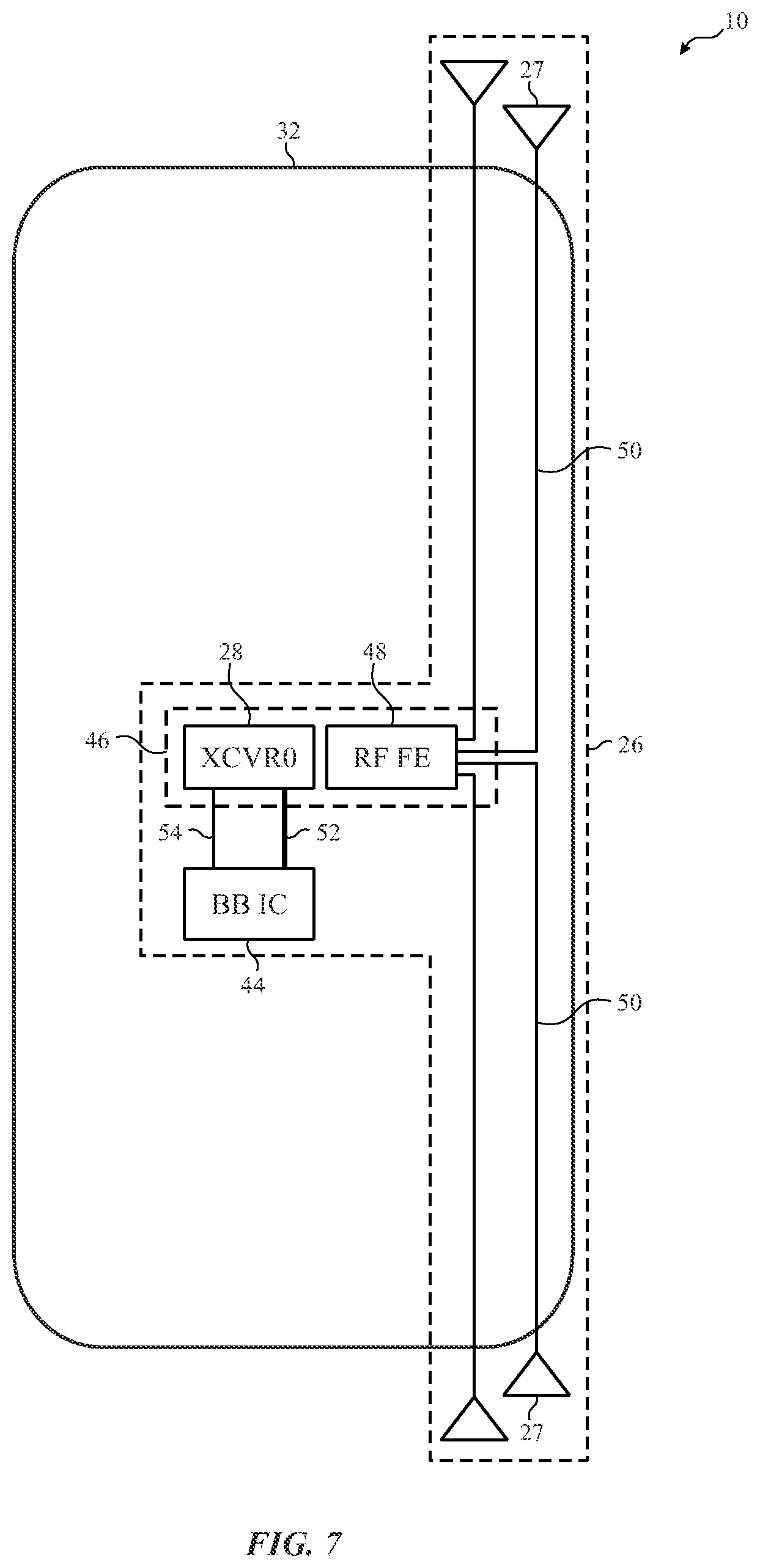 Patent US12108496 Figure 5 – RF radiohead with optical interconnection to baseband processor