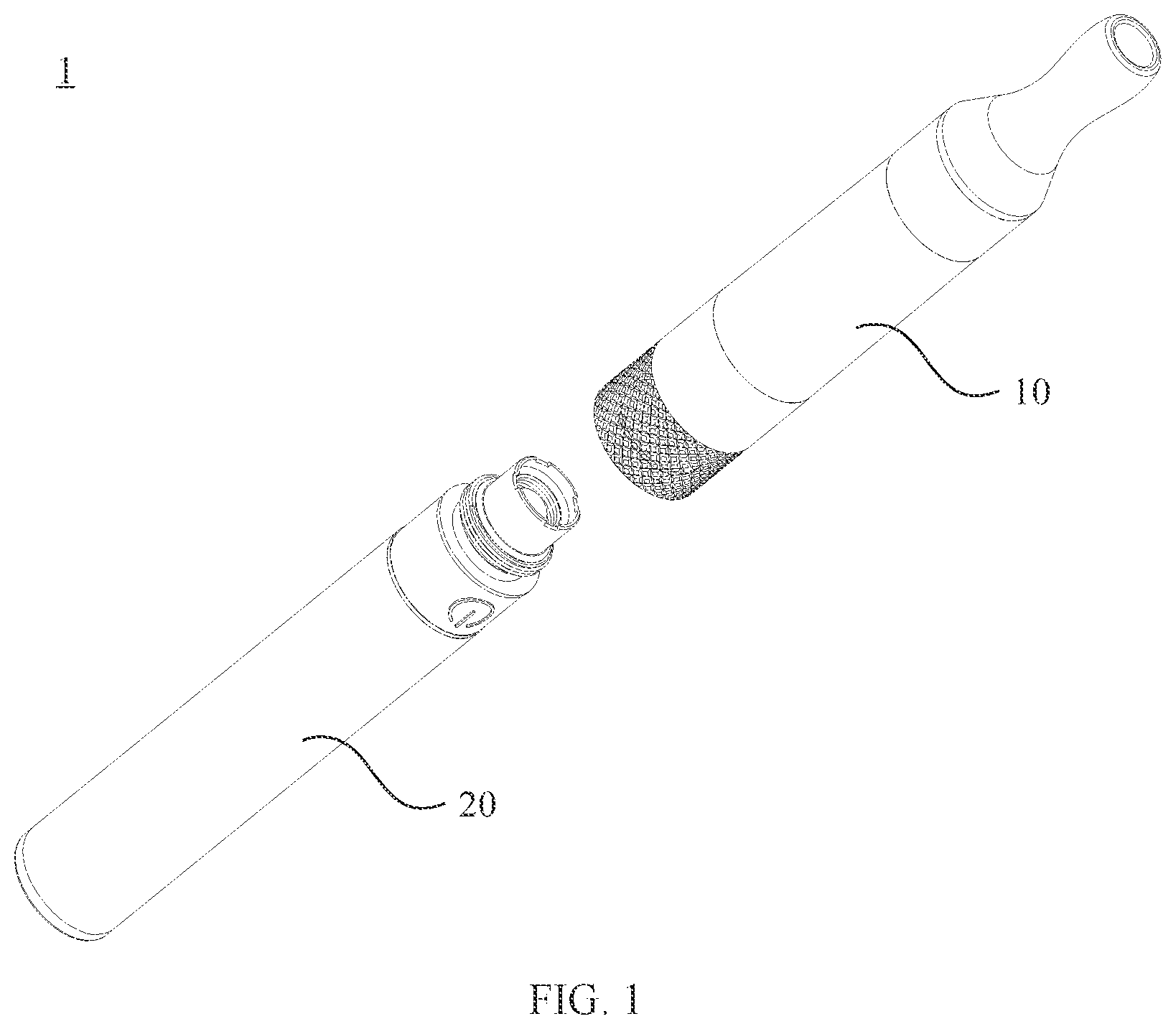 Patent US12108502 Figure 1 – Electronic cigarette and atomizing assembly and atomizing element thereof