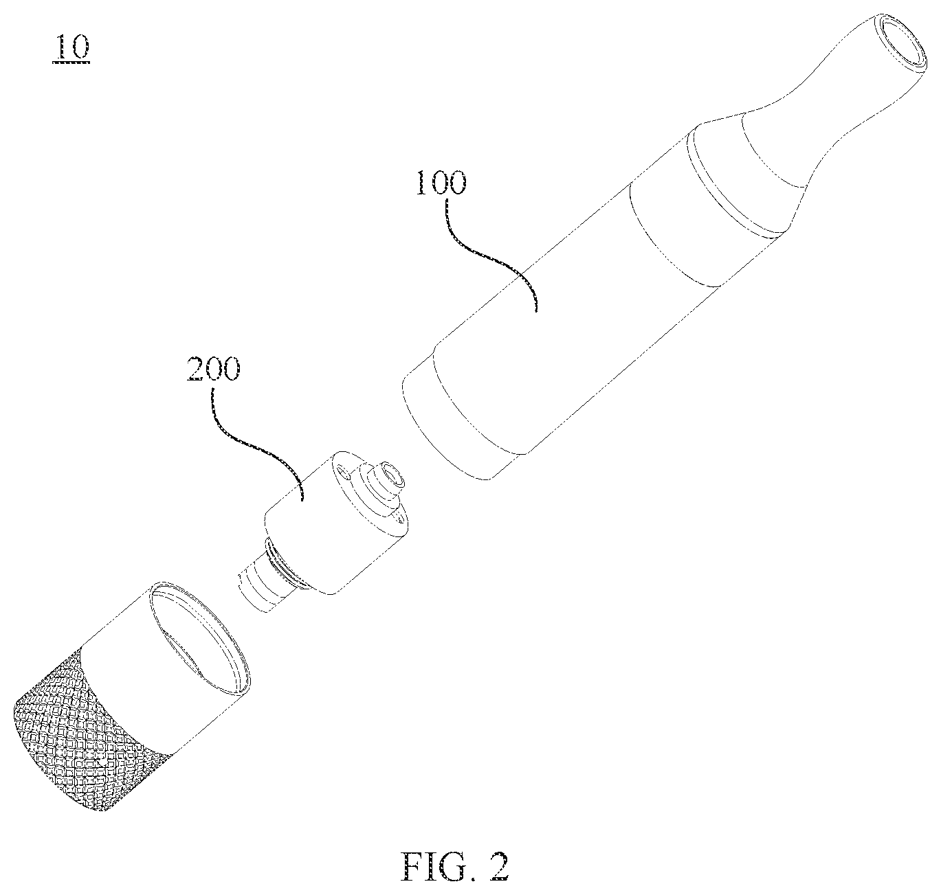 Patent US12108502 Figure 2 – Electronic cigarette and atomizing assembly and atomizing element thereof