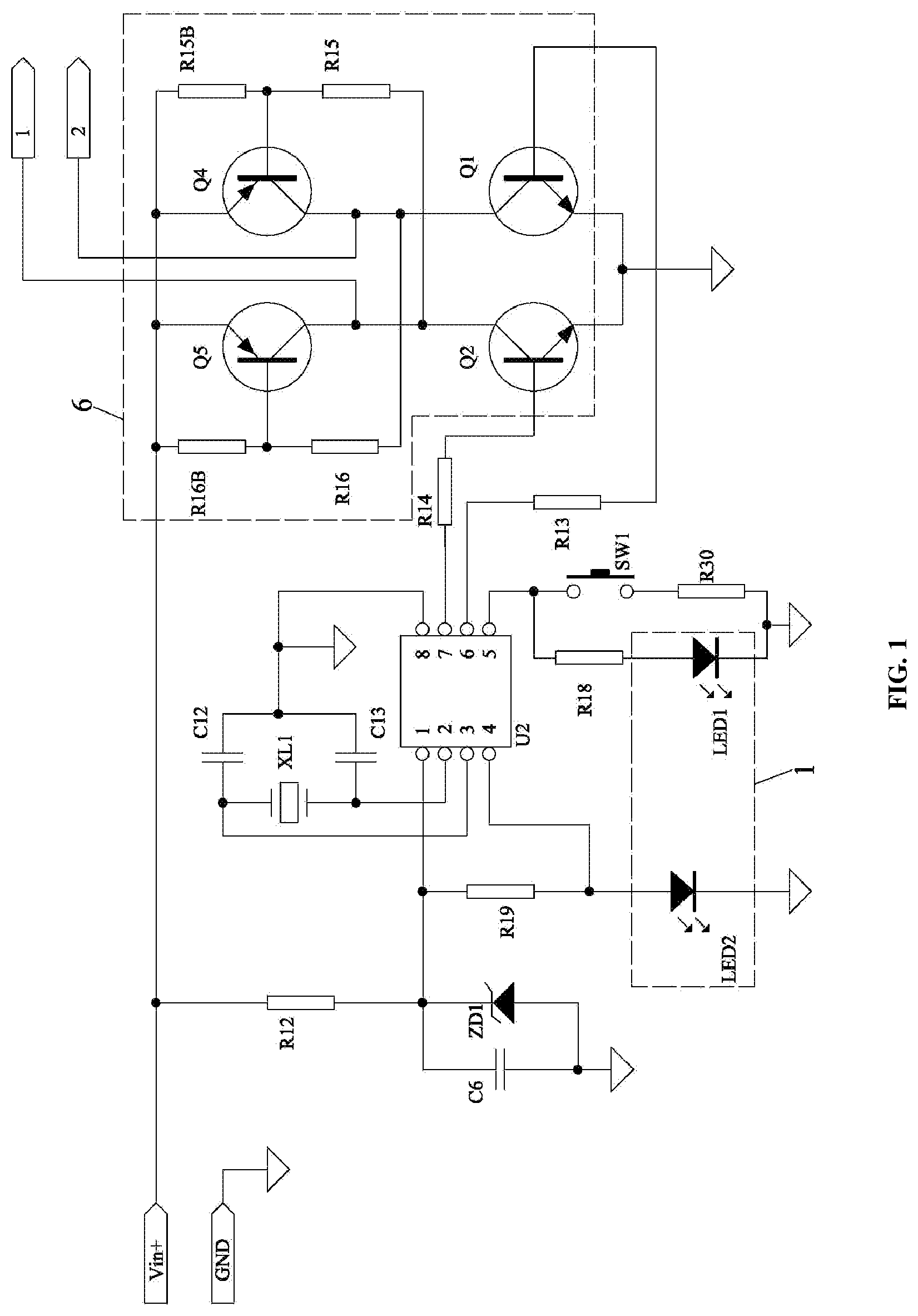 Patent US12108505 Figure 1 – Work mode indicator and power converter for lamp
