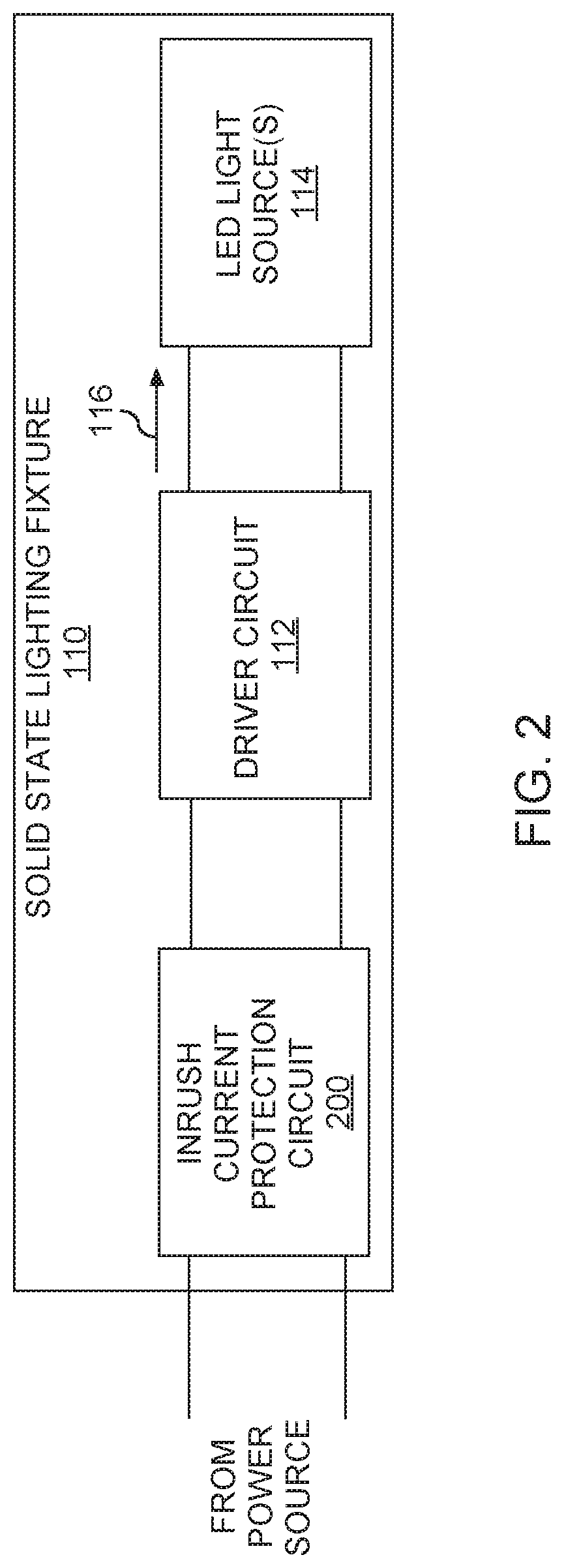 Patent US12108507 Figure 2 – Inrush current protection circuit for solid state lighting fixtures