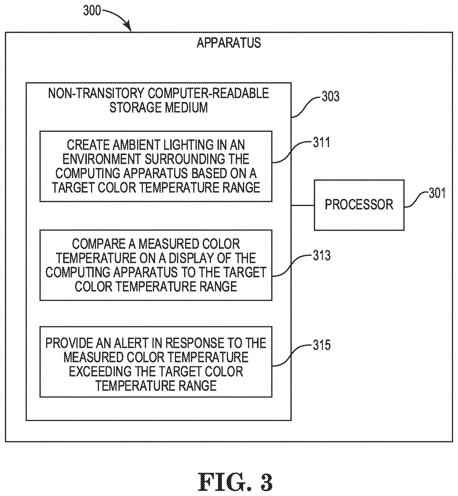 Patent US12108508 Figure 3 – Ambient lighting creation based on a target color temperature range