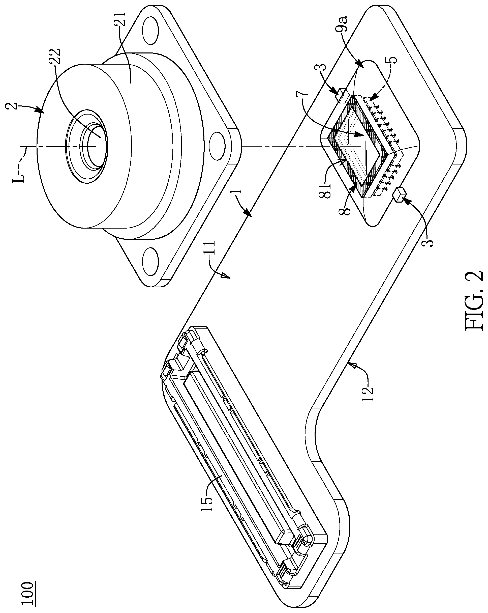 Patent US12108517 Figure 2 – Sensor lens assembly having non-soldering configuration