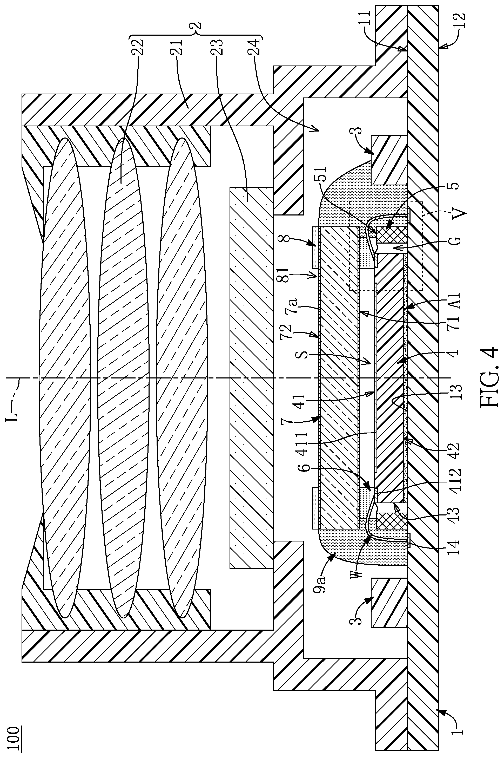Patent US12108517 Figure 4 – Sensor lens assembly having non-soldering configuration
