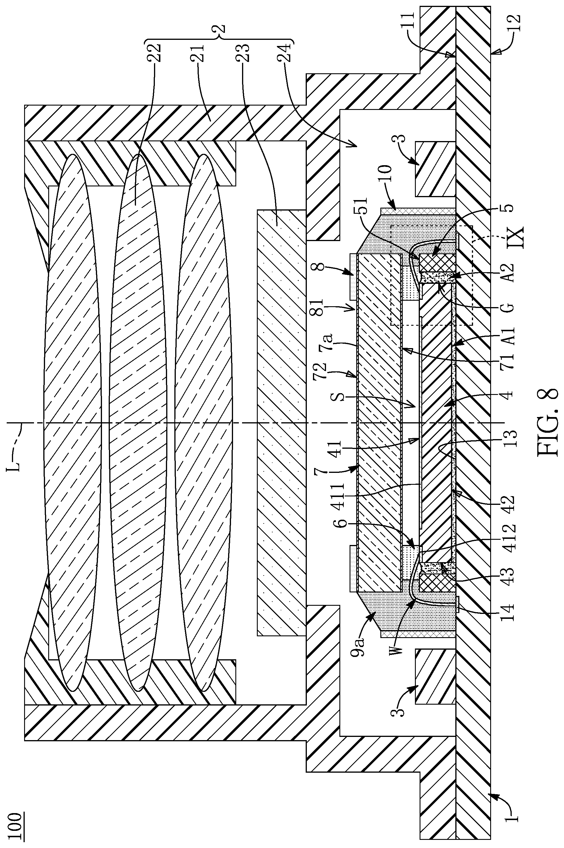 Patent US12108517 Figure 8 – Sensor lens assembly having non-soldering configuration