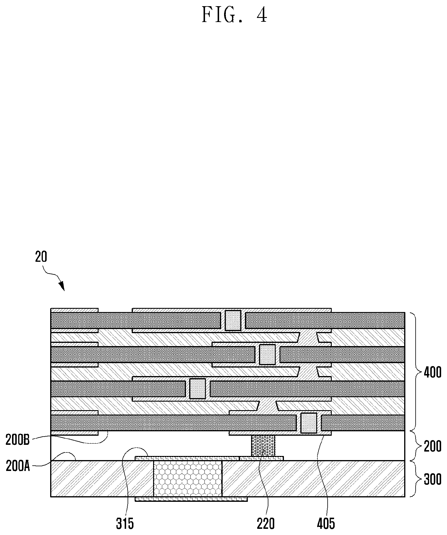 Patent US12108544 Figure 4 – Multi-layer printed circuit board made of different materials and manufacturing method thereof