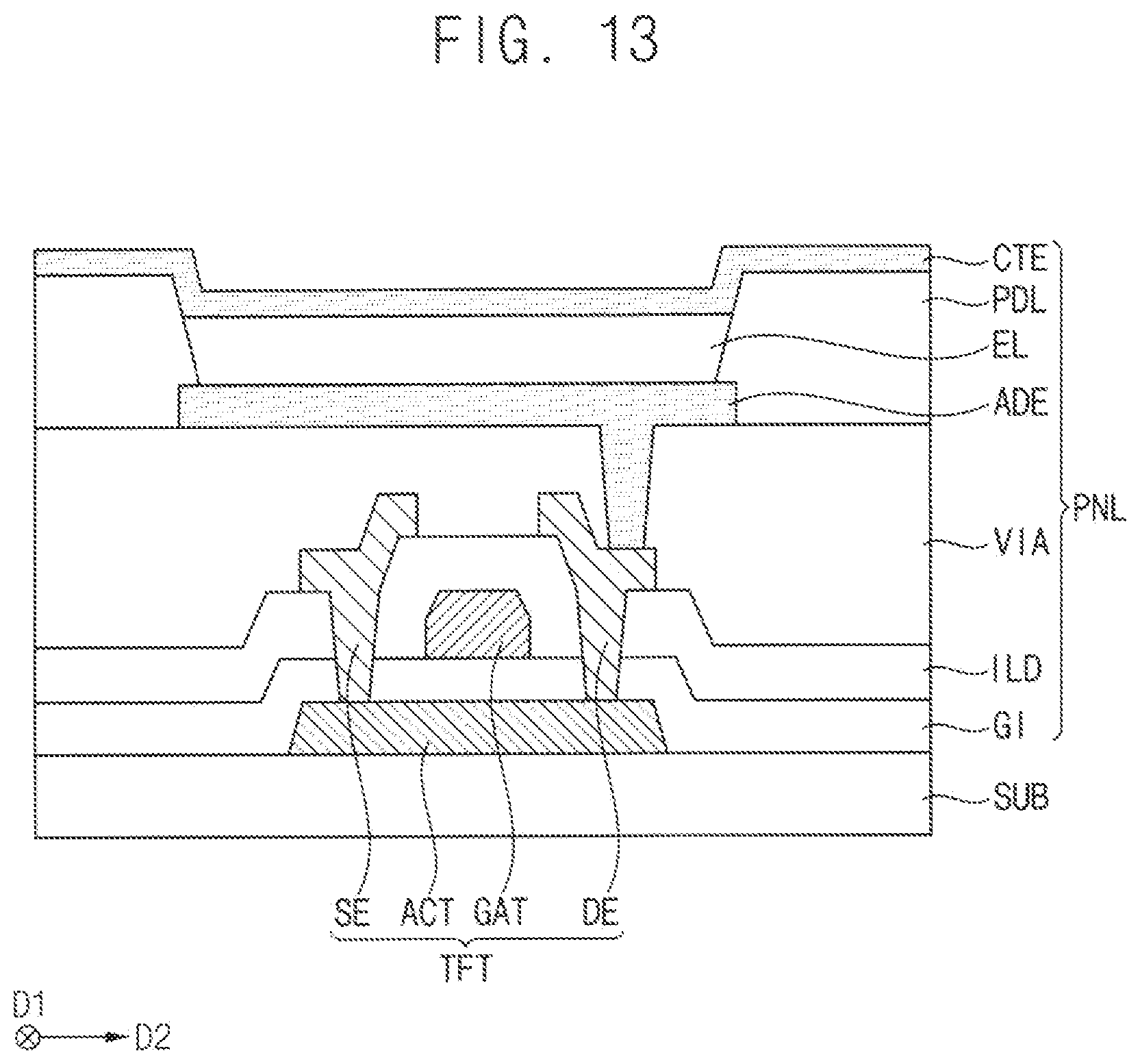Patent US12108545 Figure 13 – Display device and method of manufacturing the same