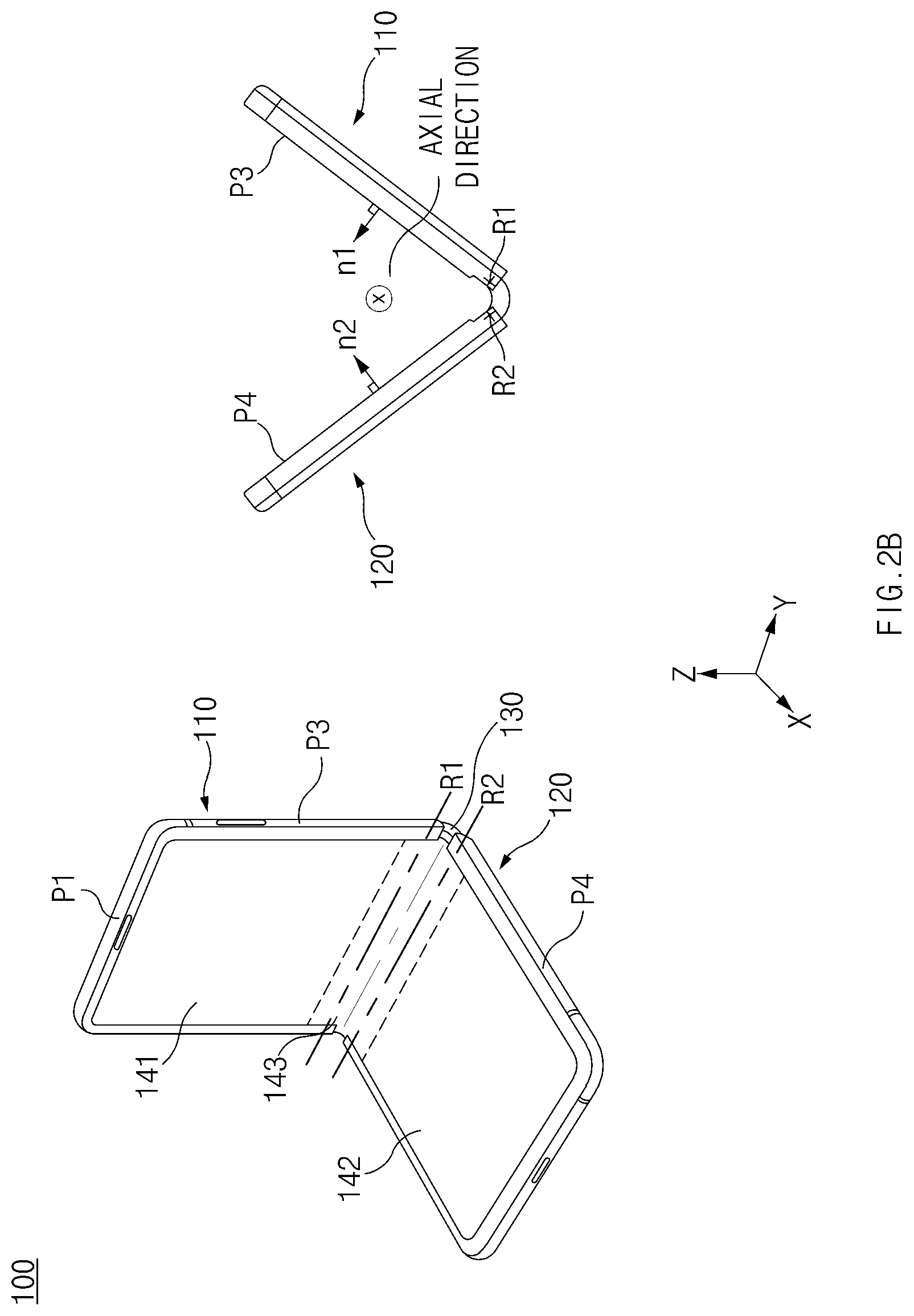 Patent US12108551 Figure 3 – Electronic device including hinge structure