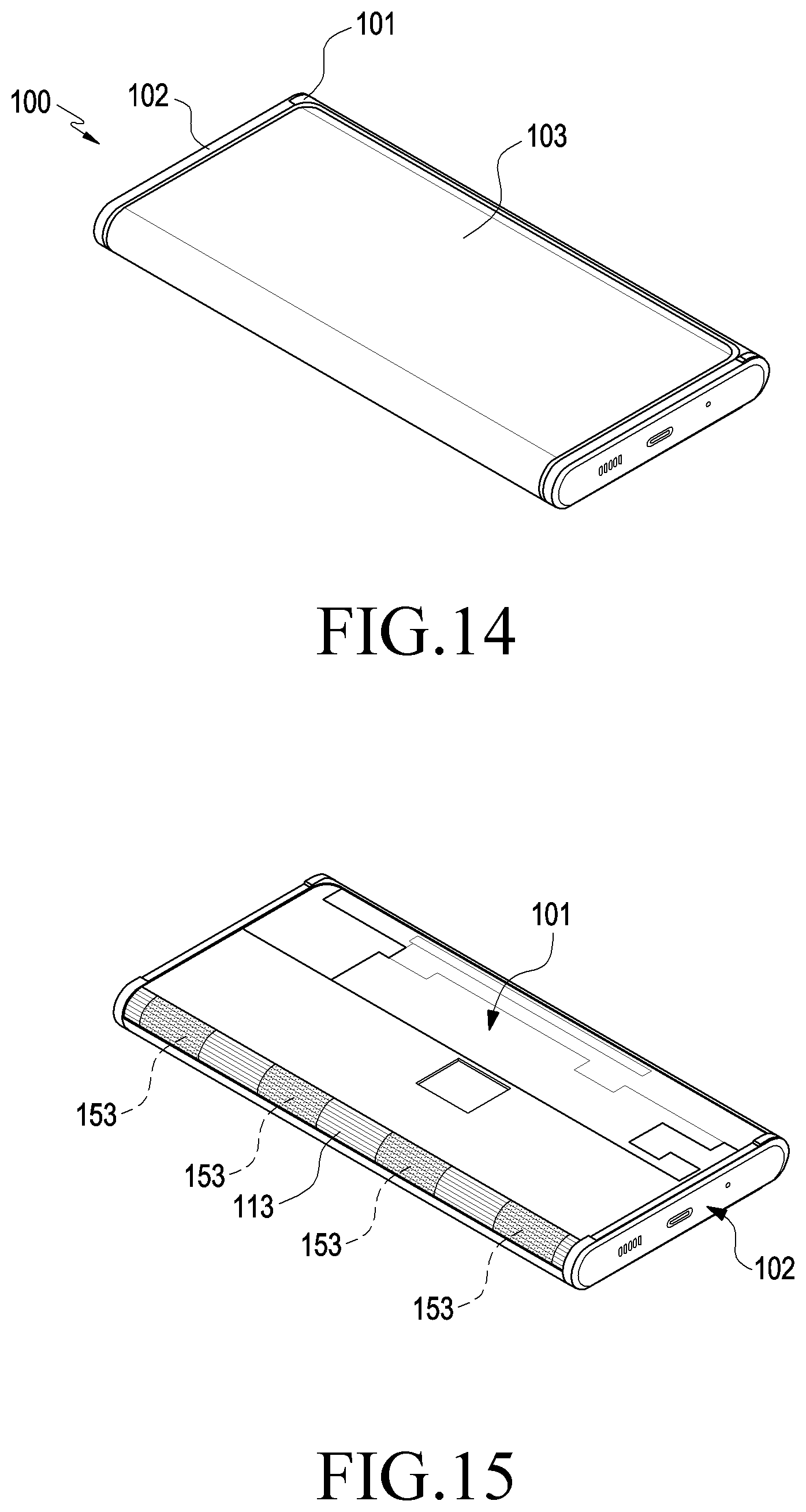 Patent US12108552 Figure 10 – Electronic device including flexible display