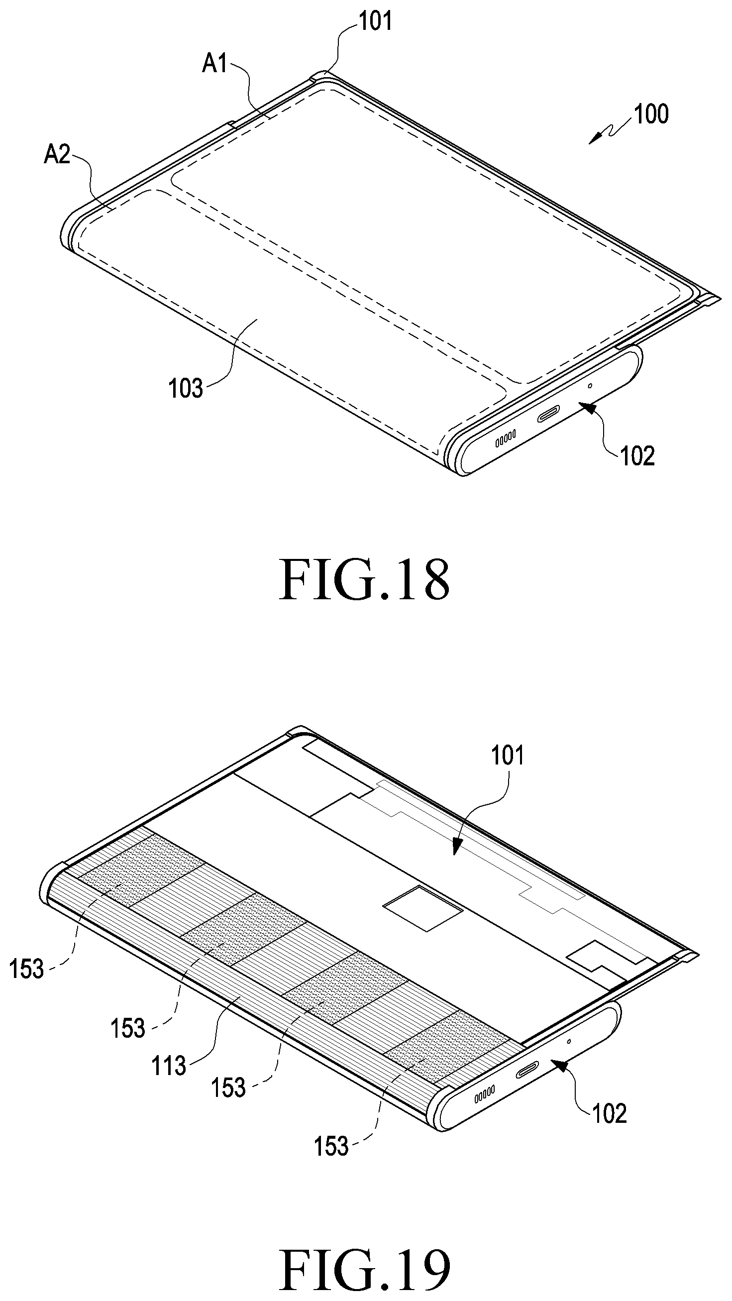 Patent US12108552 Figure 12 – Electronic device including flexible display