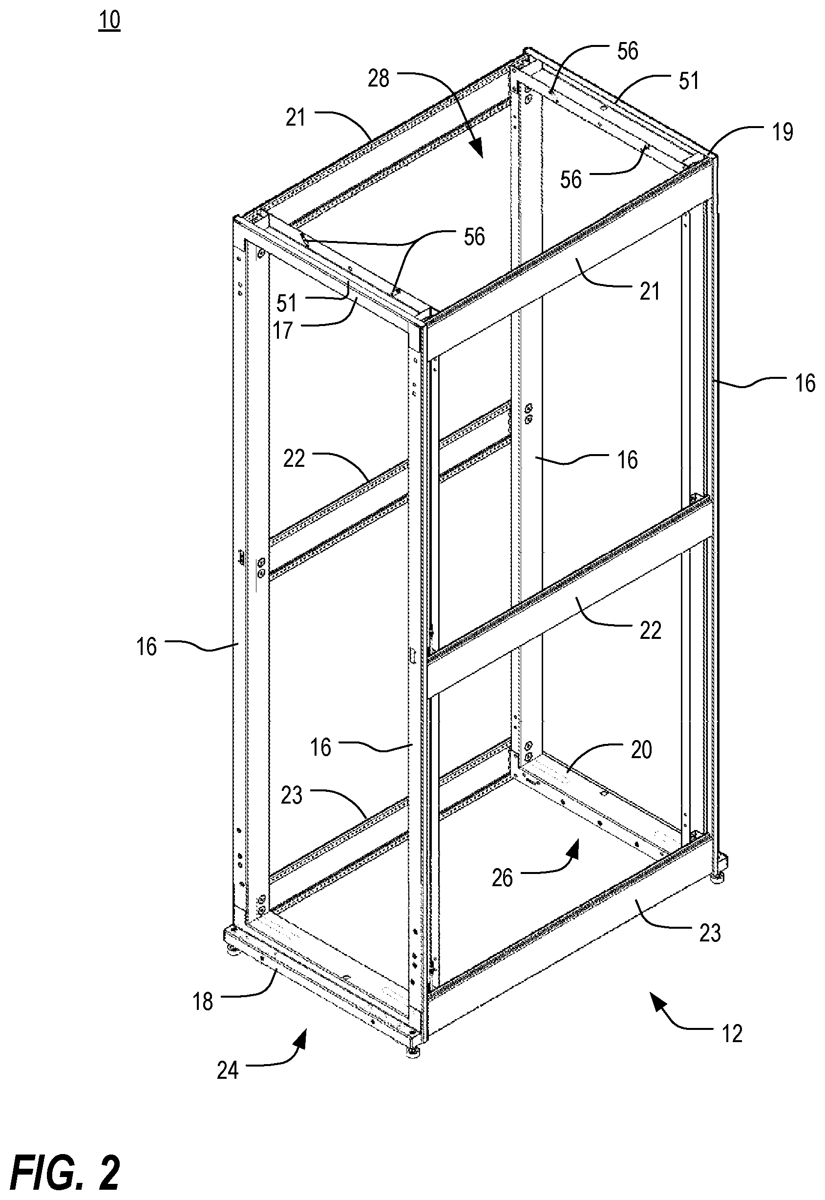 Patent US12108553 Figure 2 – Cable pass-through panel for electronic equipment enclosure