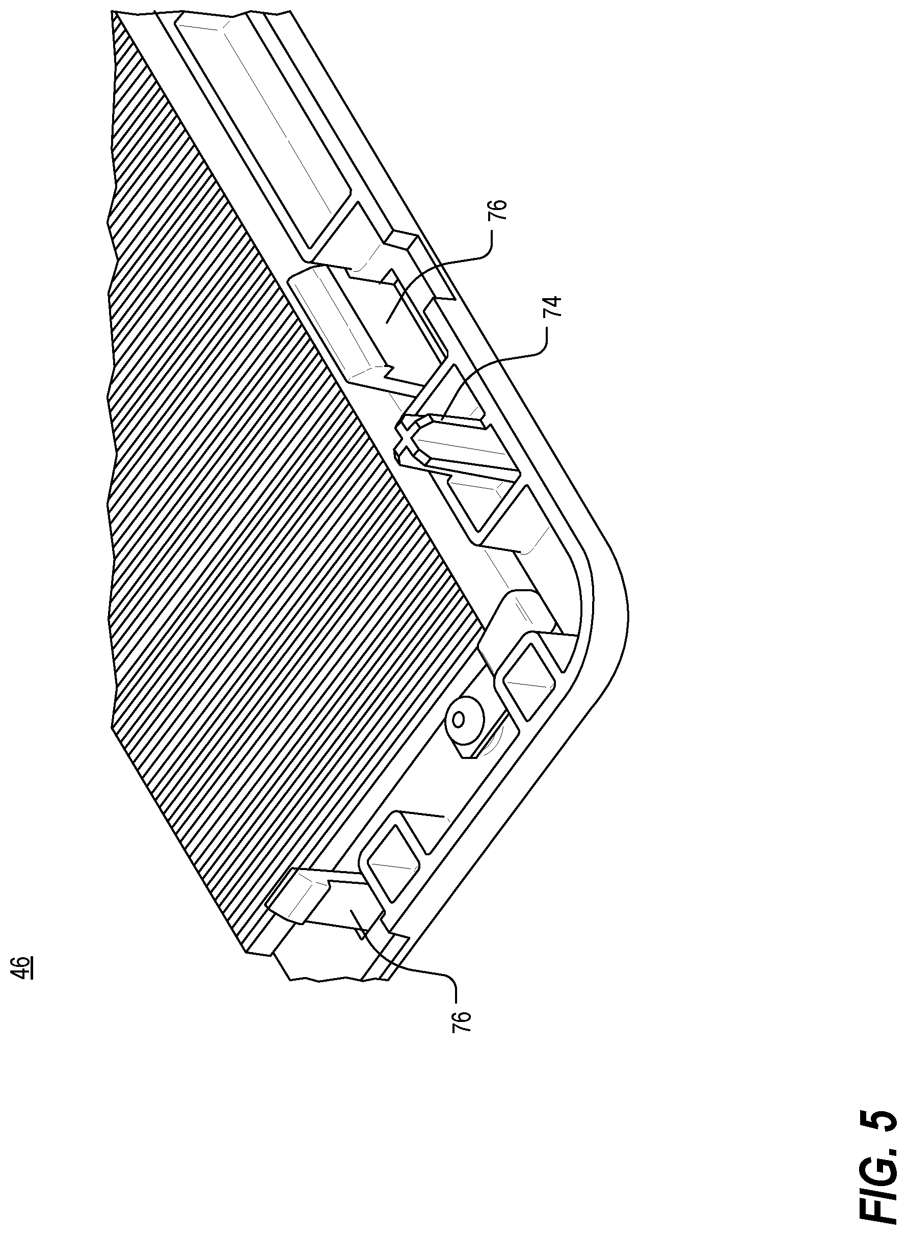 Patent US12108553 Figure 4 – Cable pass-through panel for electronic equipment enclosure
