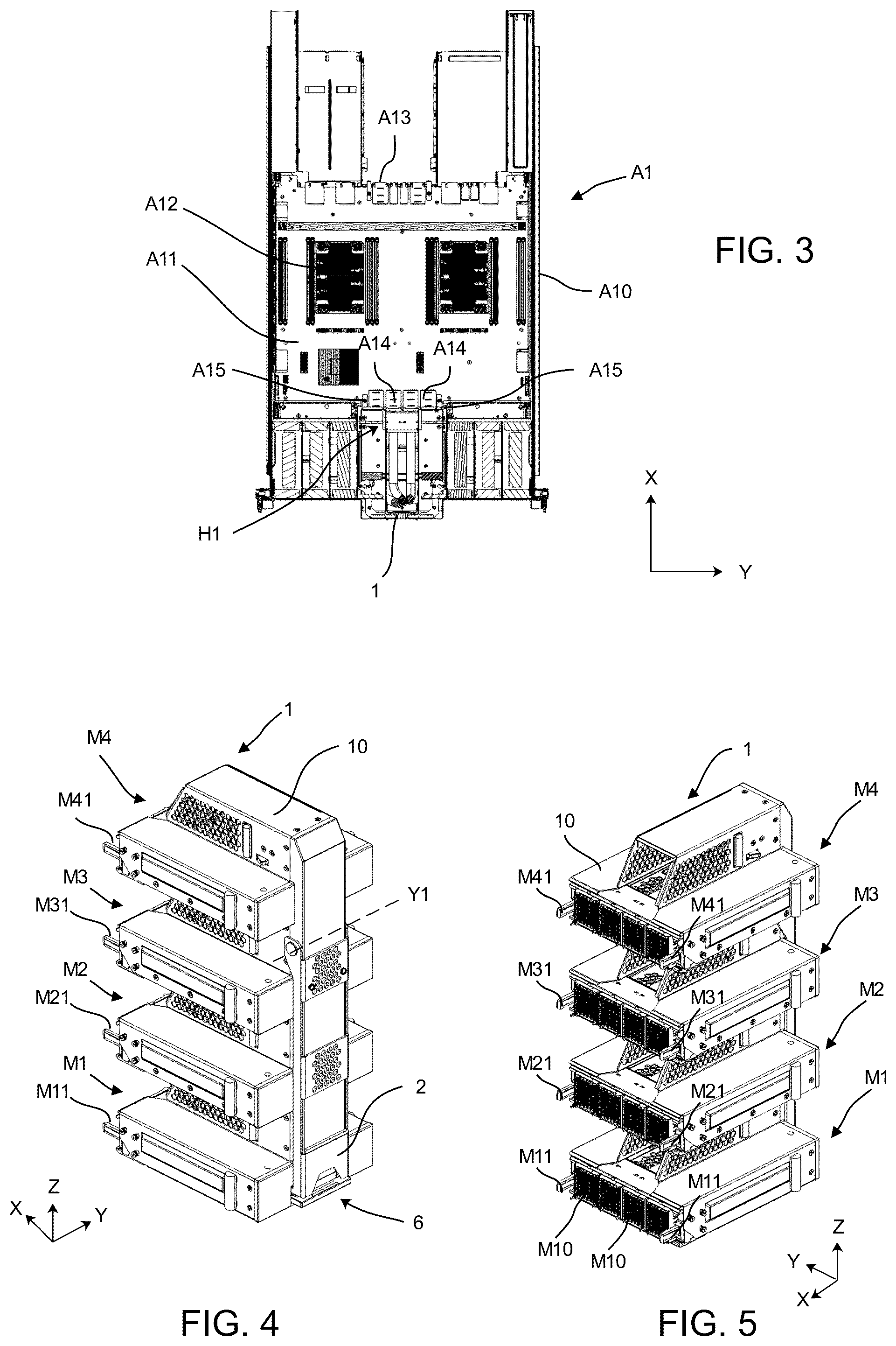 Patent US12108555 Figure 2 – Interconnecting module configured for interconnecting computing units in a HPC cabinet and a method for engaging said interconnecting module