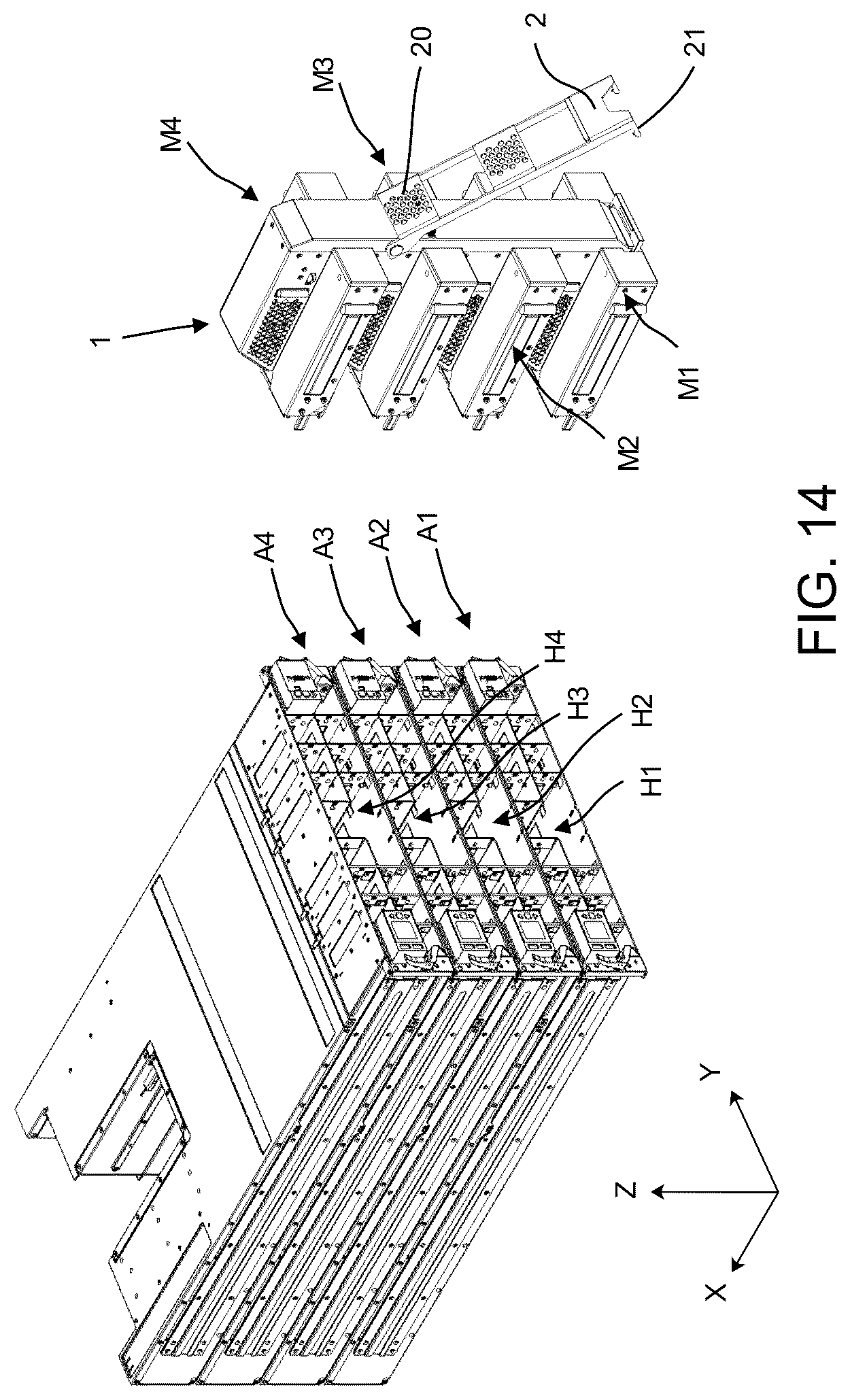 Patent US12108555 Figure 6 – Interconnecting module configured for interconnecting computing units in a HPC cabinet and a method for engaging said interconnecting module