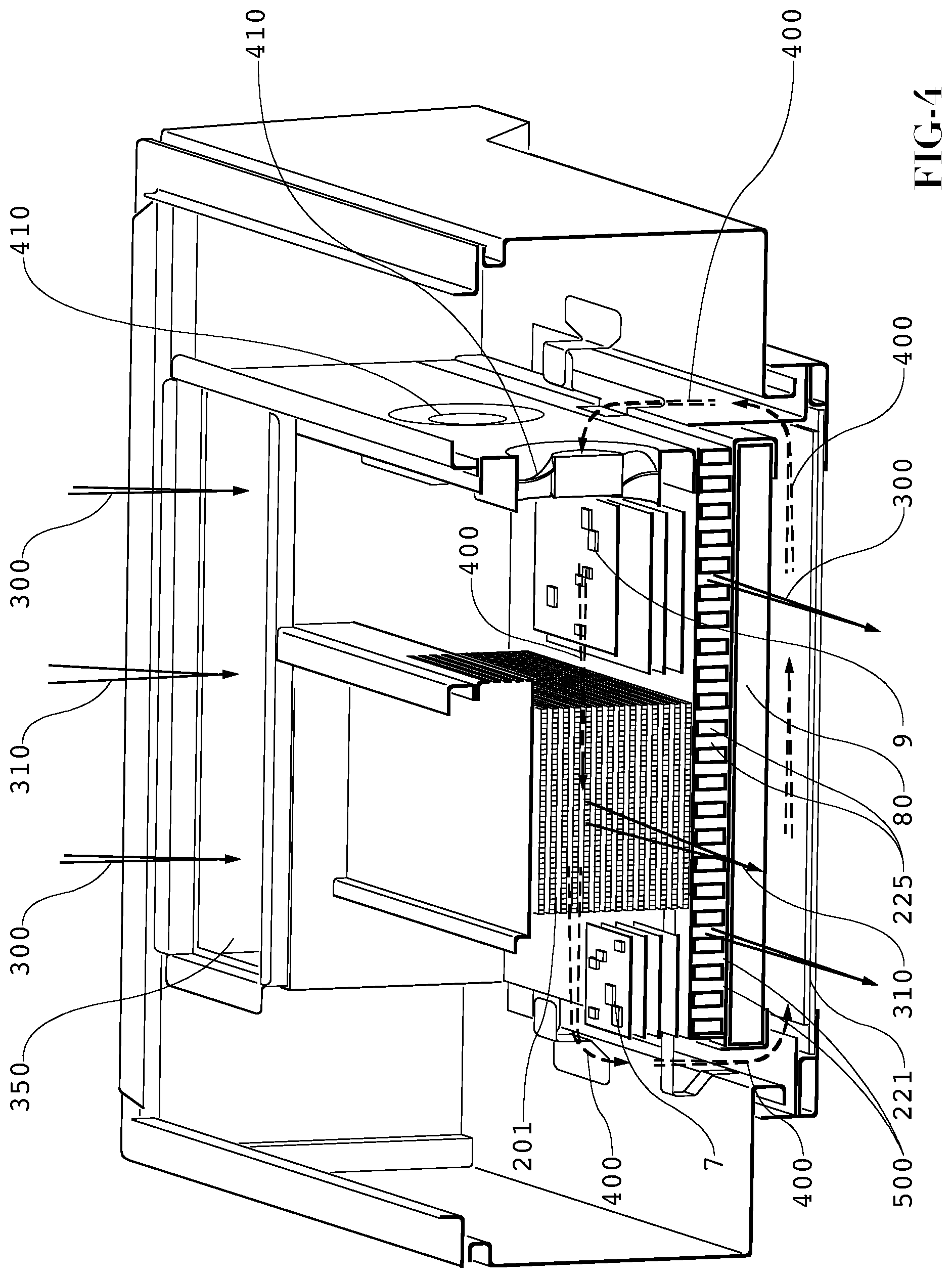 Patent US12108562 Figure 4 – Electronic display with cooling