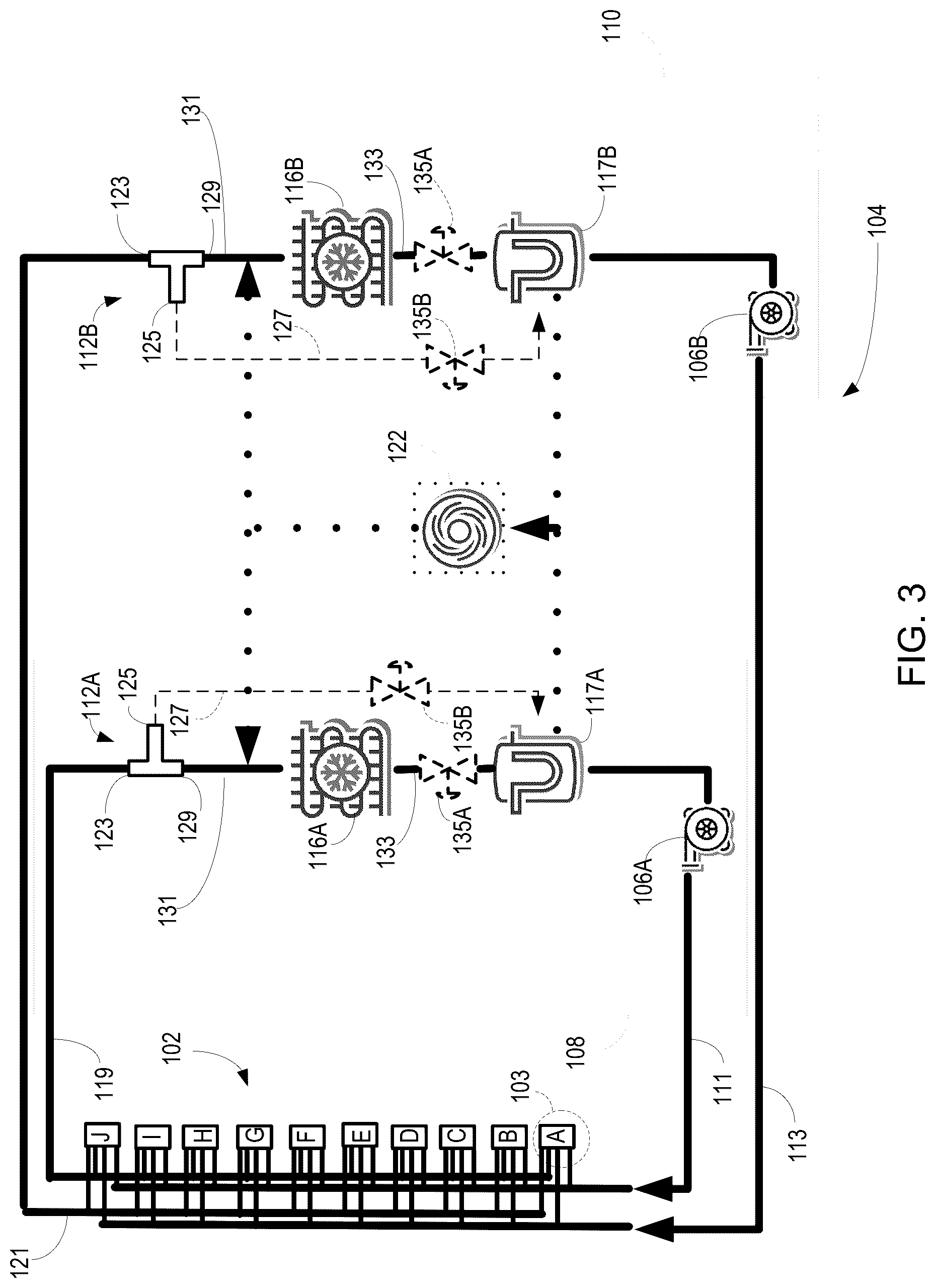 Patent US12108571 Figure 3 – Electronics cabinet cooling system