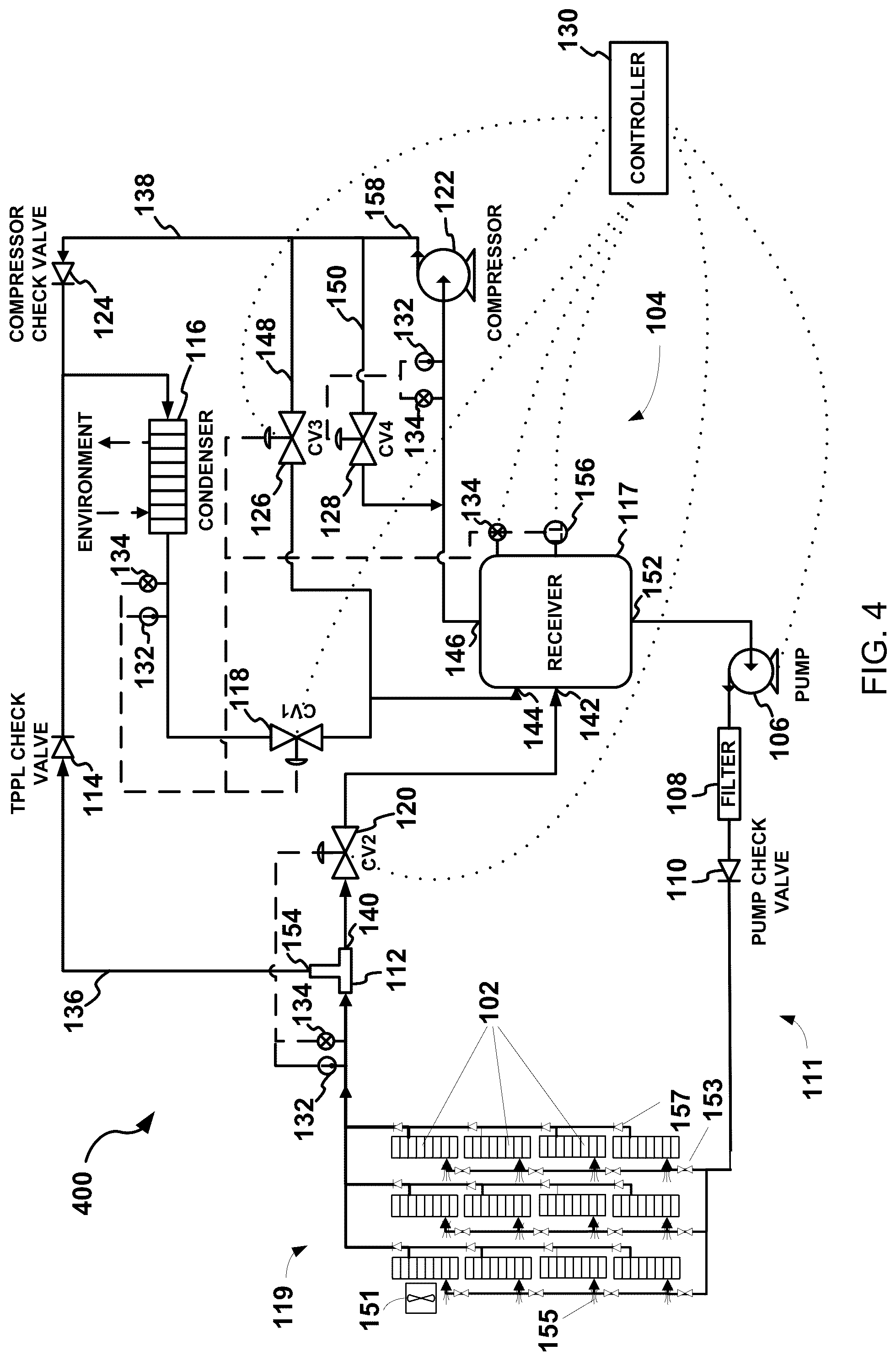 Patent US12108571 Figure 4 – Electronics cabinet cooling system