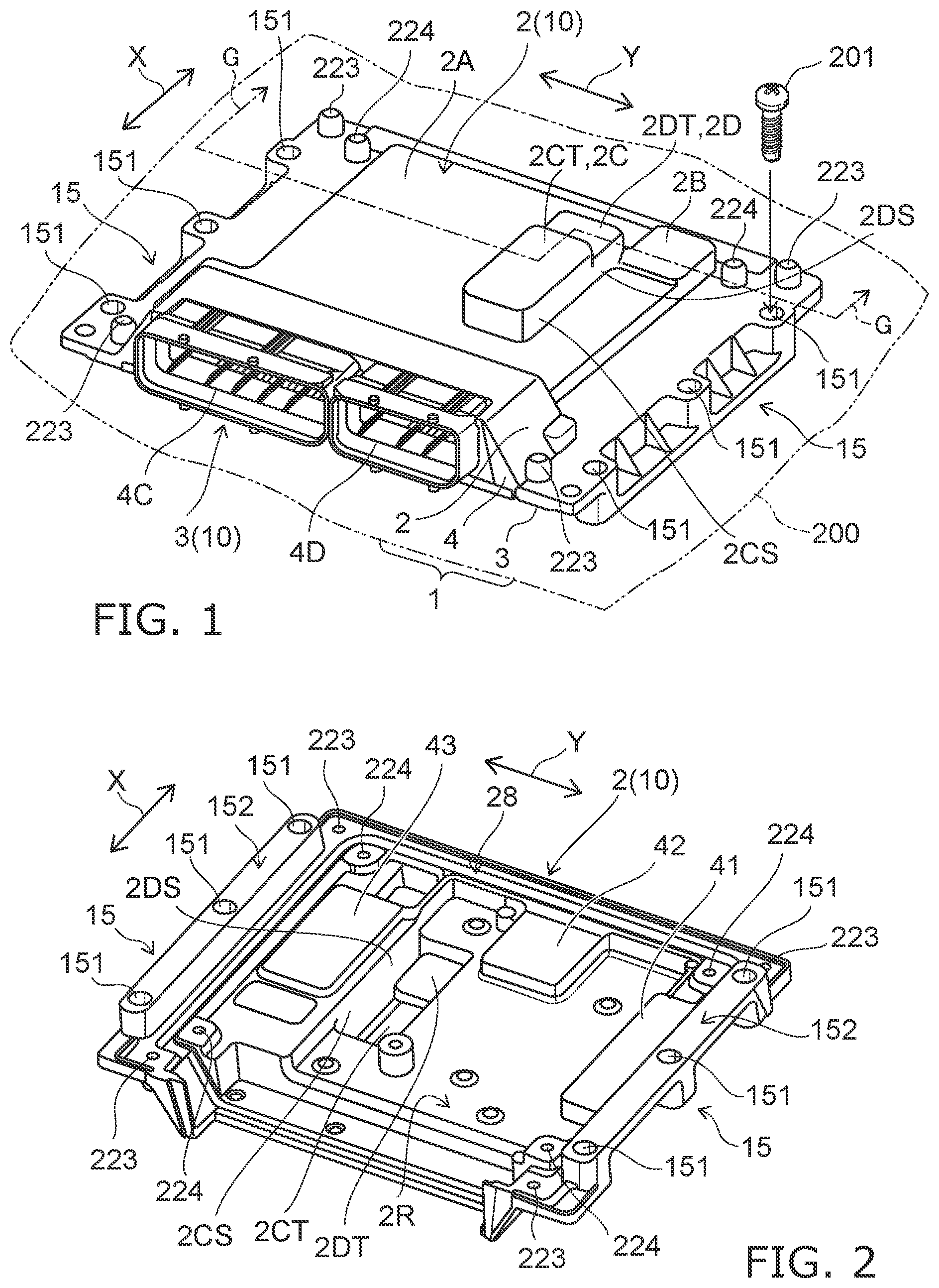 Patent US12108573 Figure 1 – Electronic control device with heat-dissipating members and supporting members