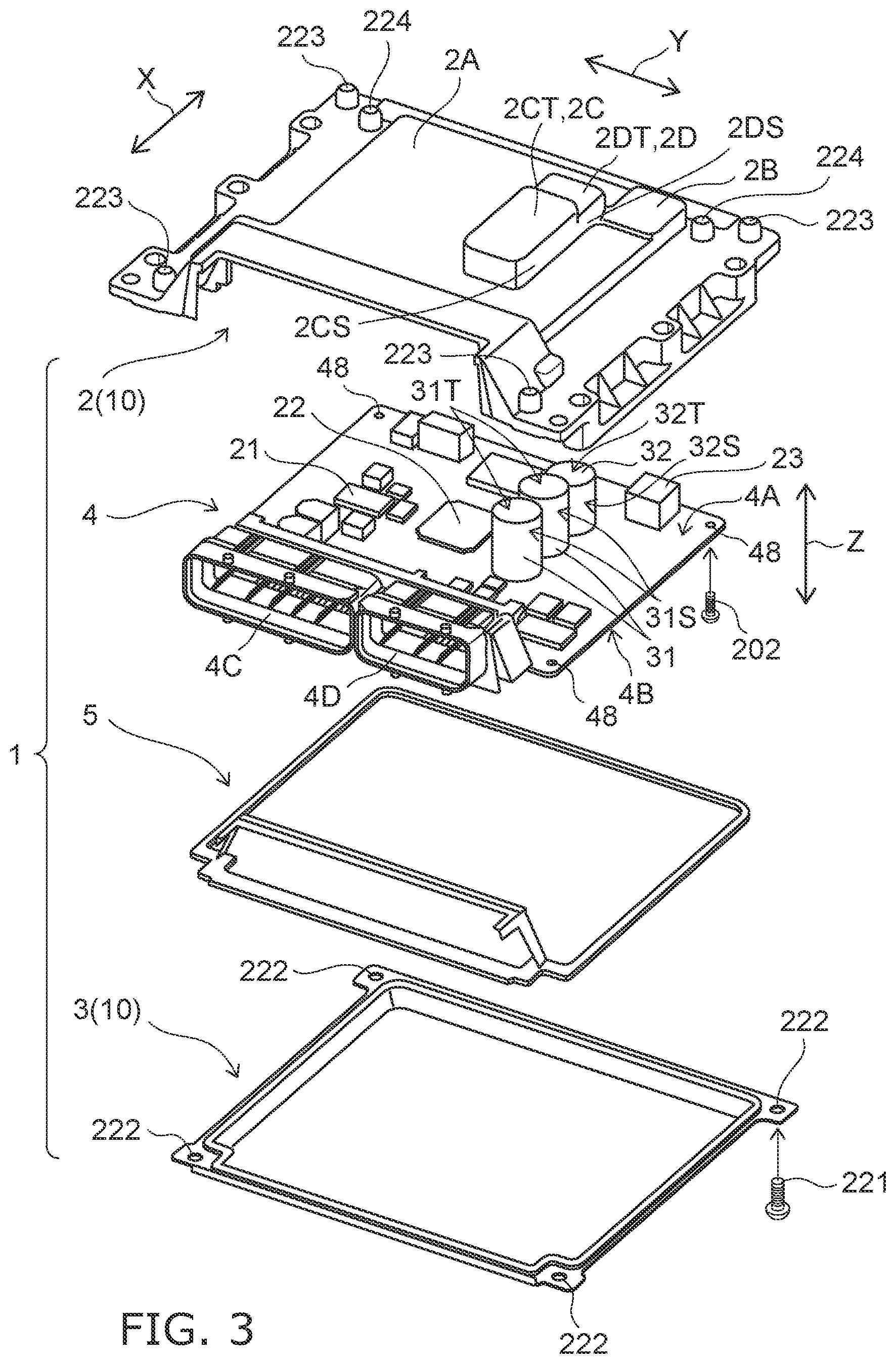 Patent US12108573 Figure 2 – Electronic control device with heat-dissipating members and supporting members