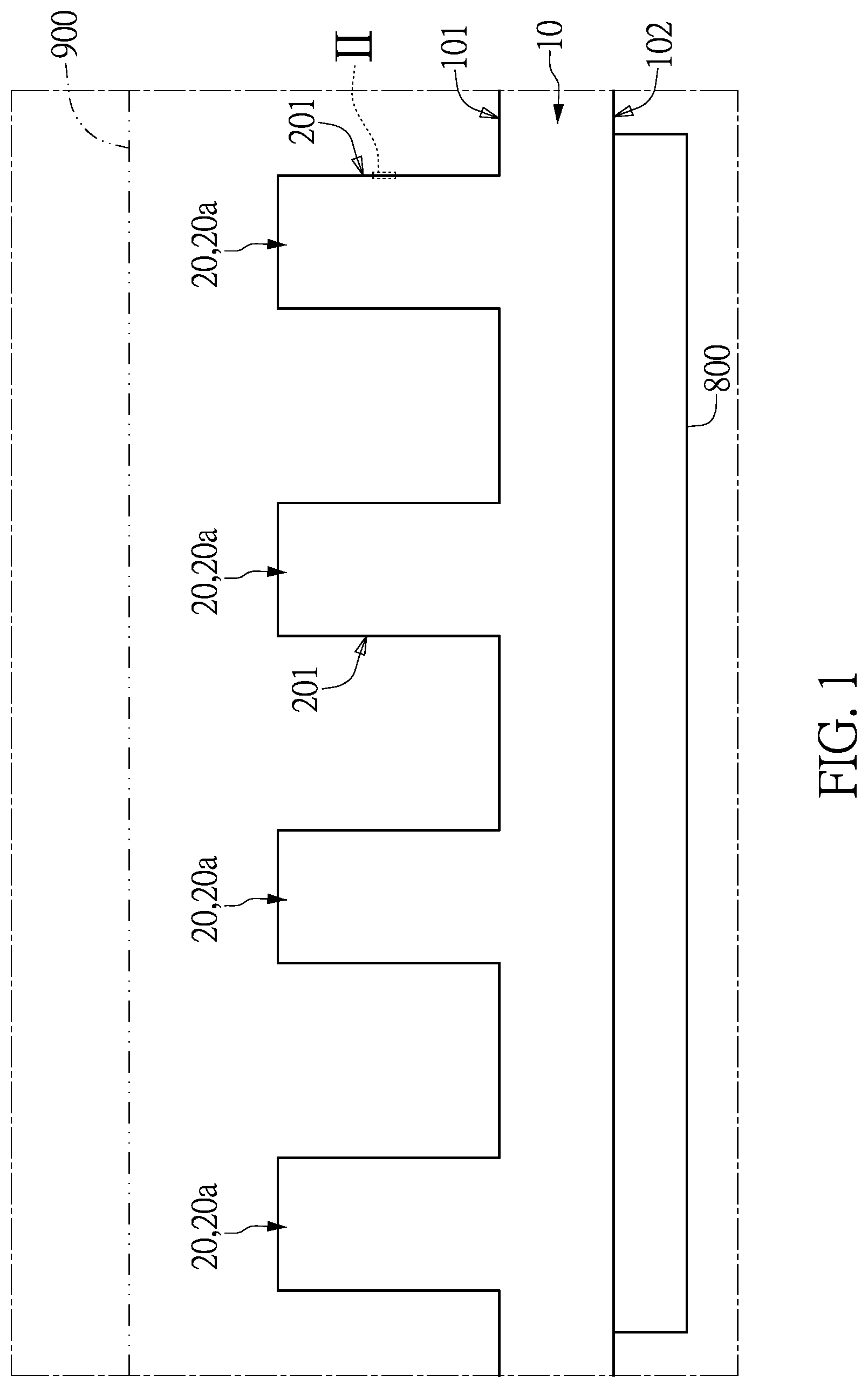 Patent US12108574 Figure 1 – Two-phase immersion-type heat dissipation structure having fins for facilitating bubble generation