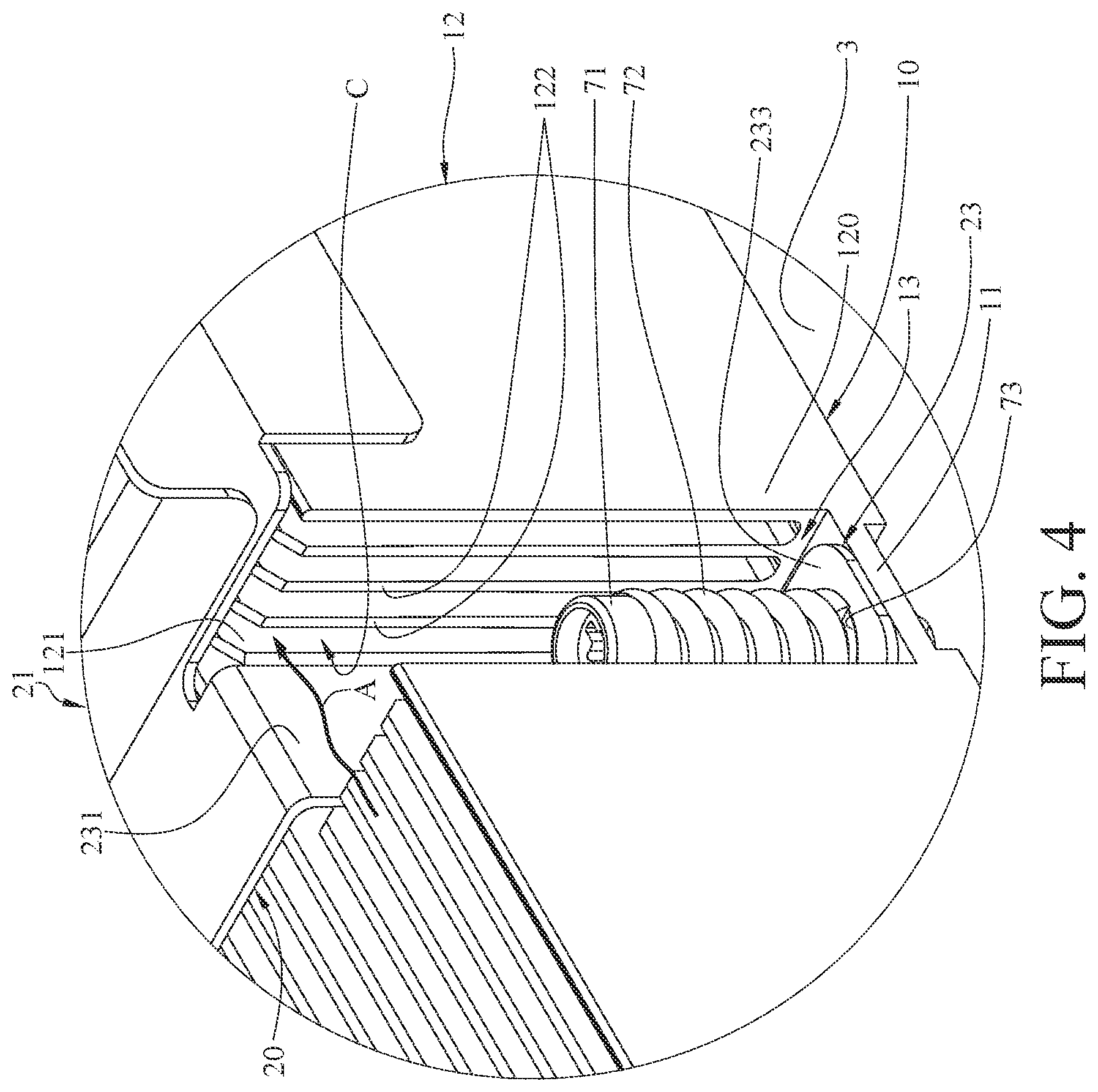 Patent US12108578 Figure 4 – Heat dissipating assembly and electronic assembly and electronic device including the same