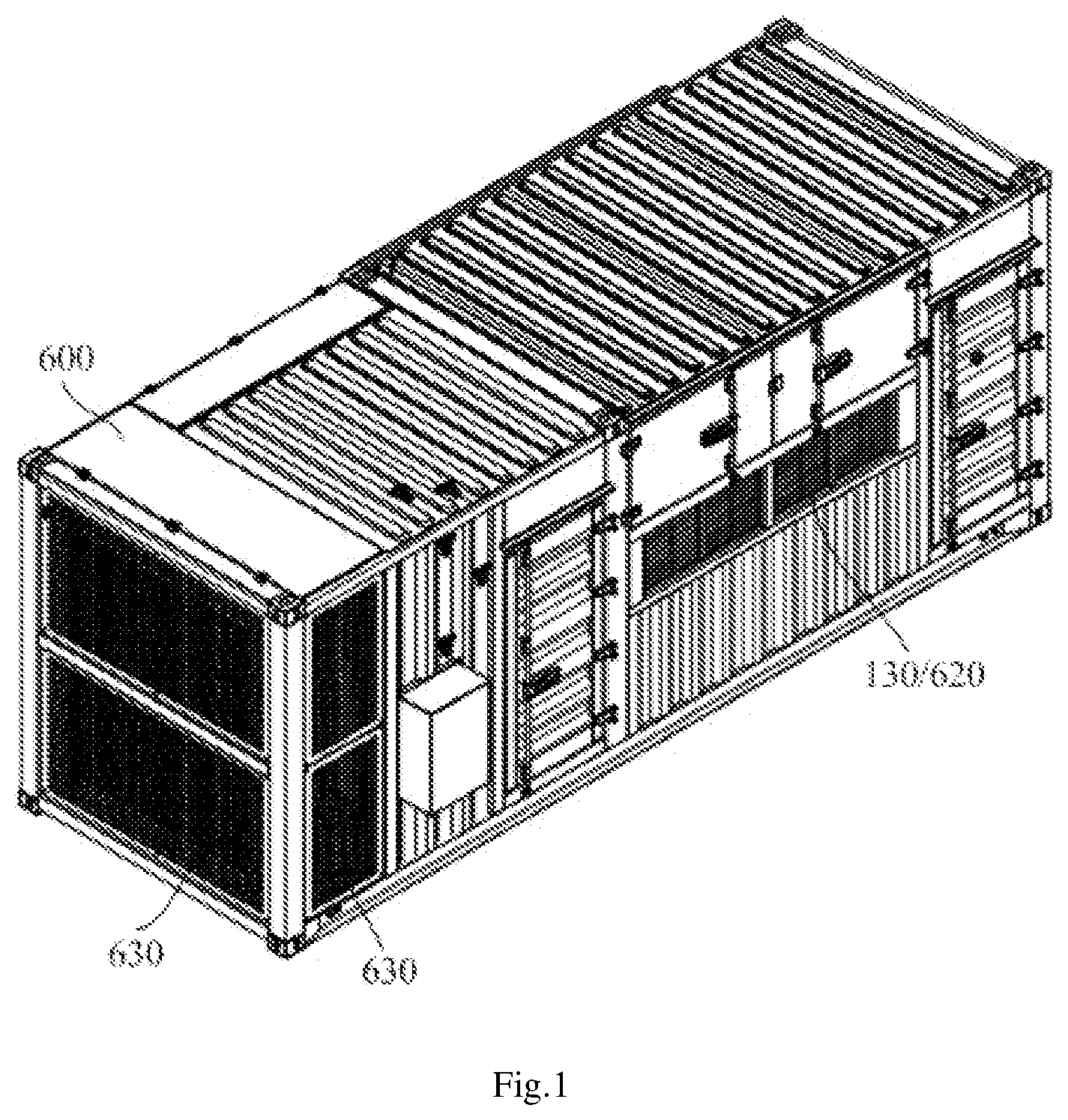 Patent US12108579 Figure 1 – Container type frequency conversion pry
