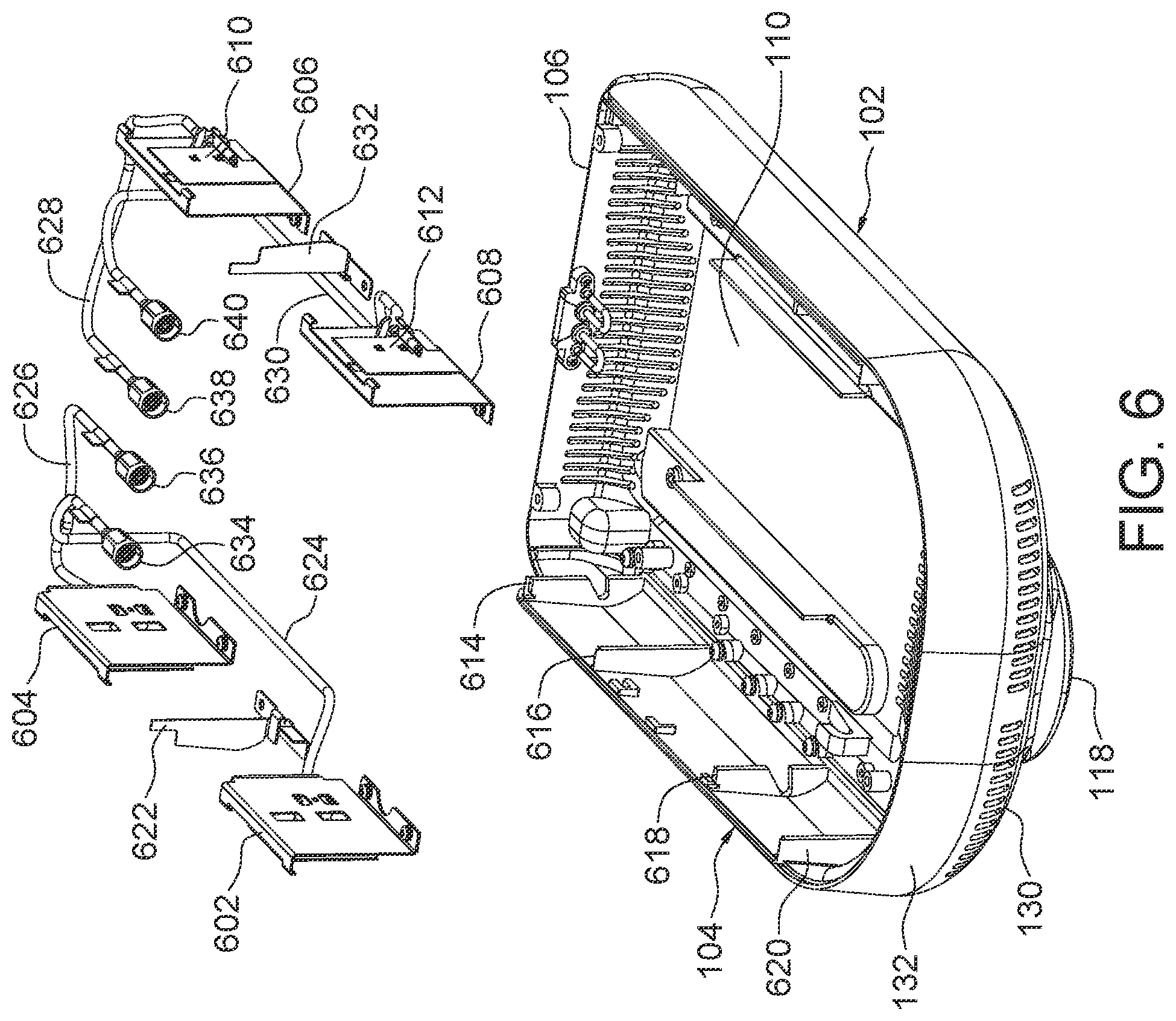 Patent US12108581 Figure 6 – Multi-chambered shield enclosure for vertically stacked module arrangement and electronic apparatus incorporating same