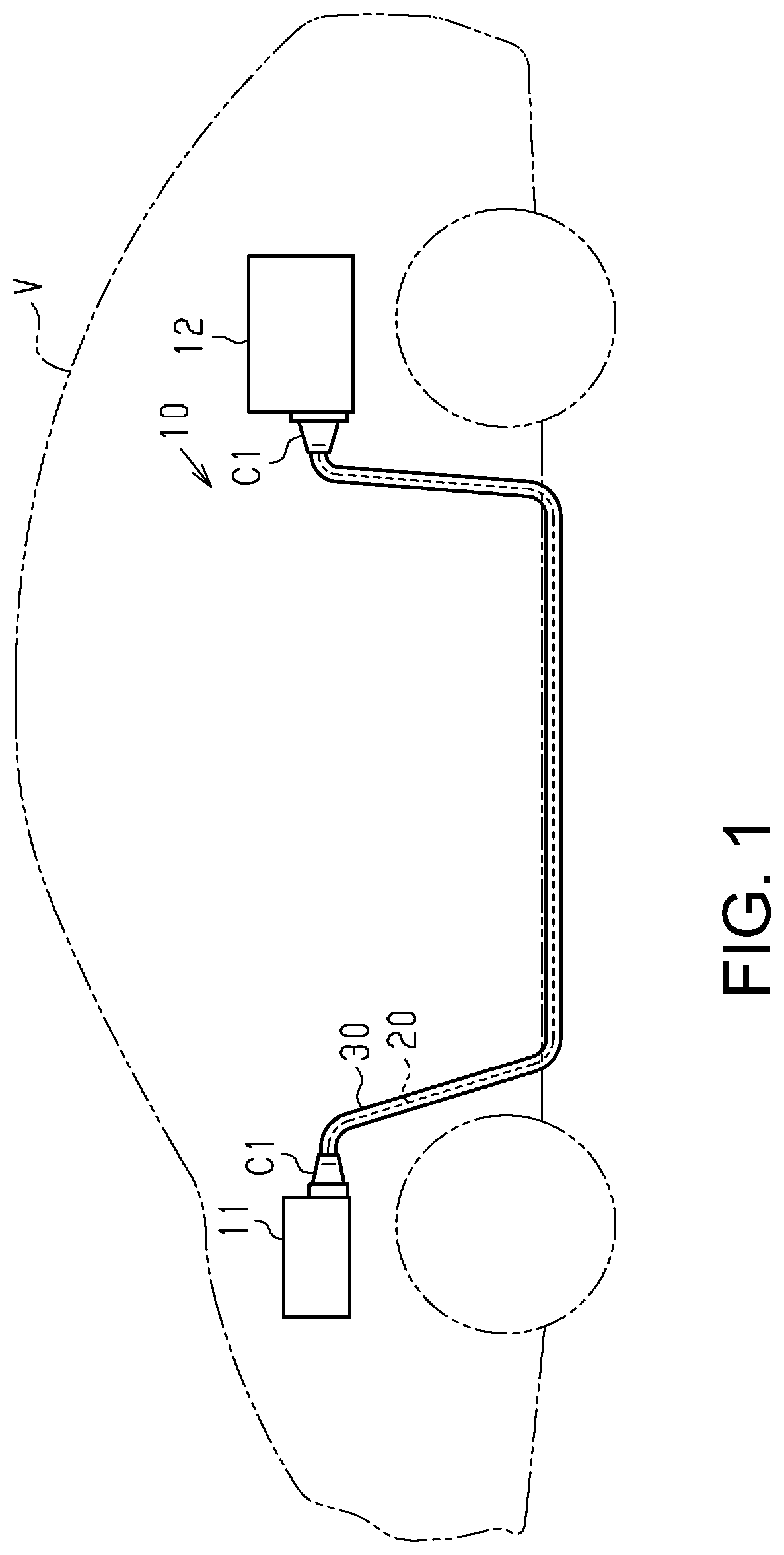 Patent US12108584 Figure 1 – Wire harness