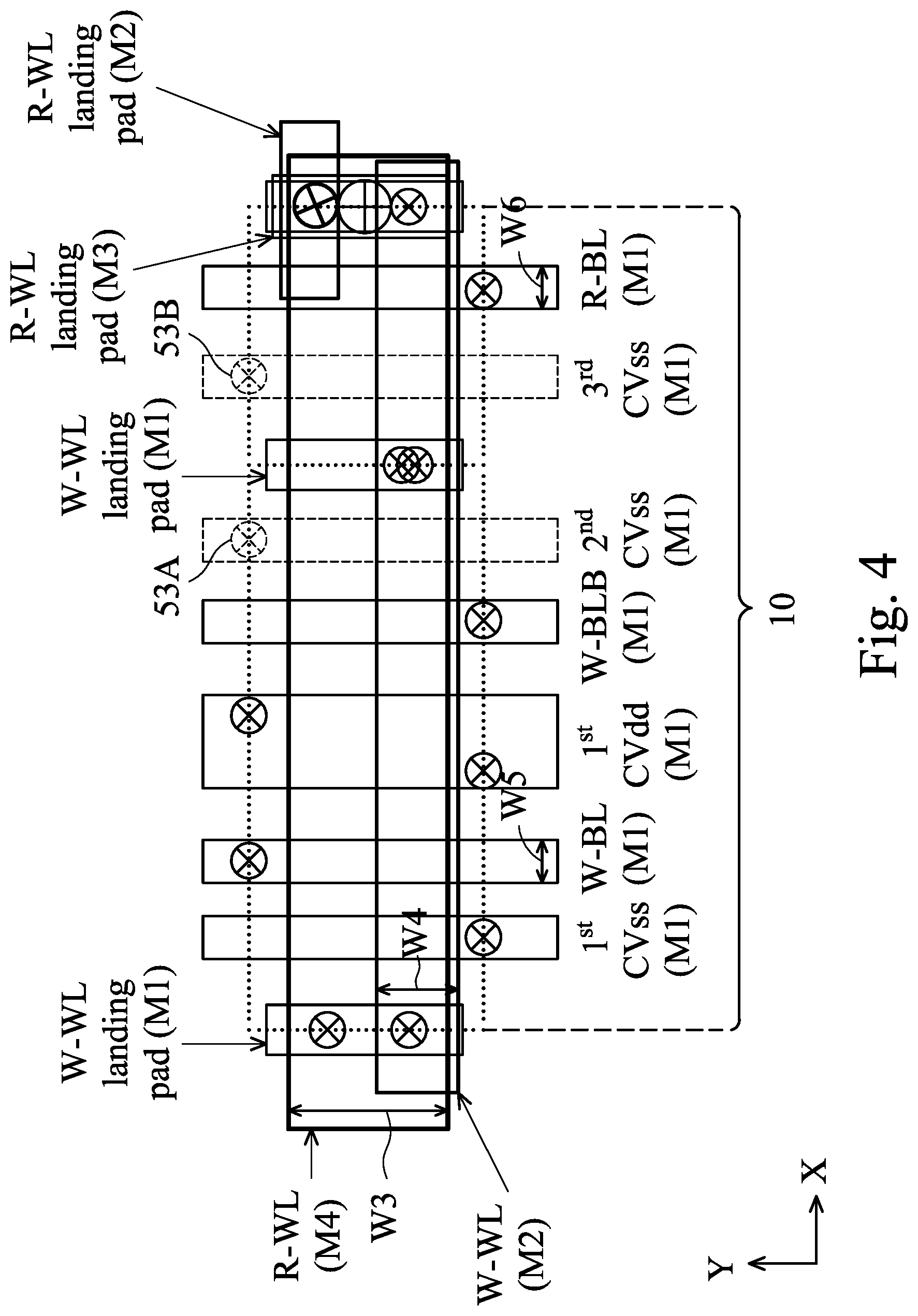 Patent US12108586 Figure 4 – Two-port SRAM structure