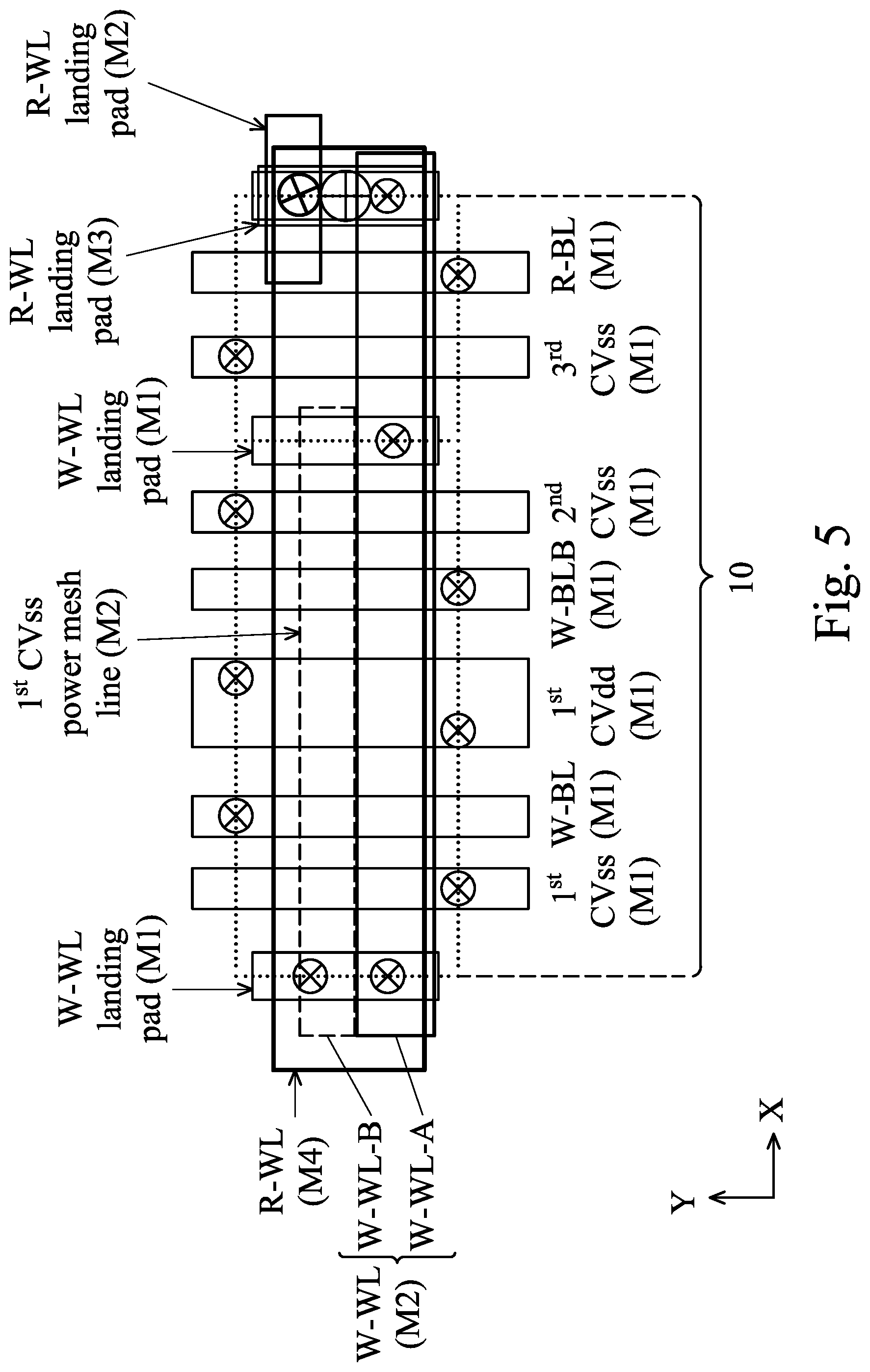 Patent US12108586 Figure 5 – Two-port SRAM structure