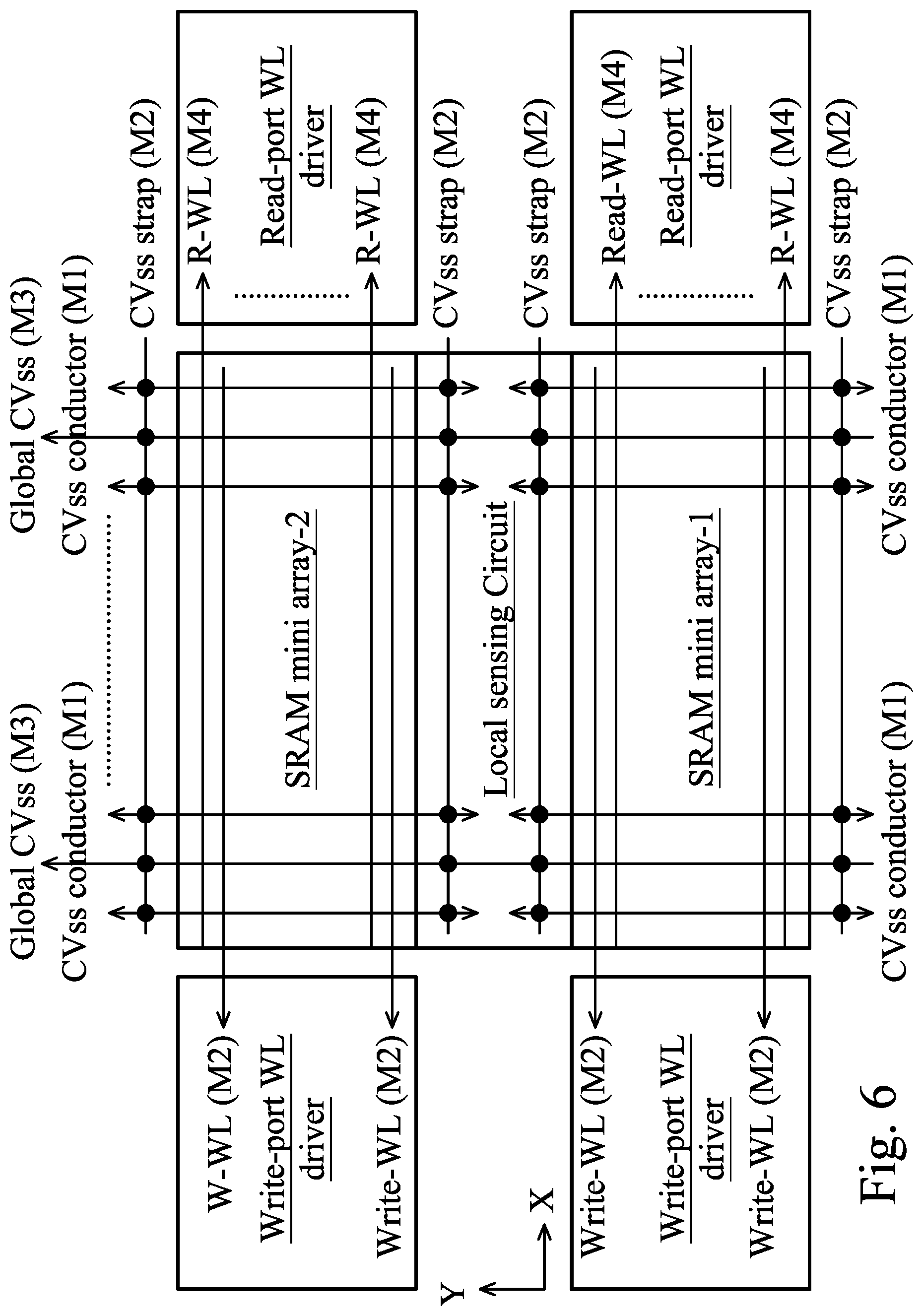 Patent US12108586 Figure 6 – Two-port SRAM structure
