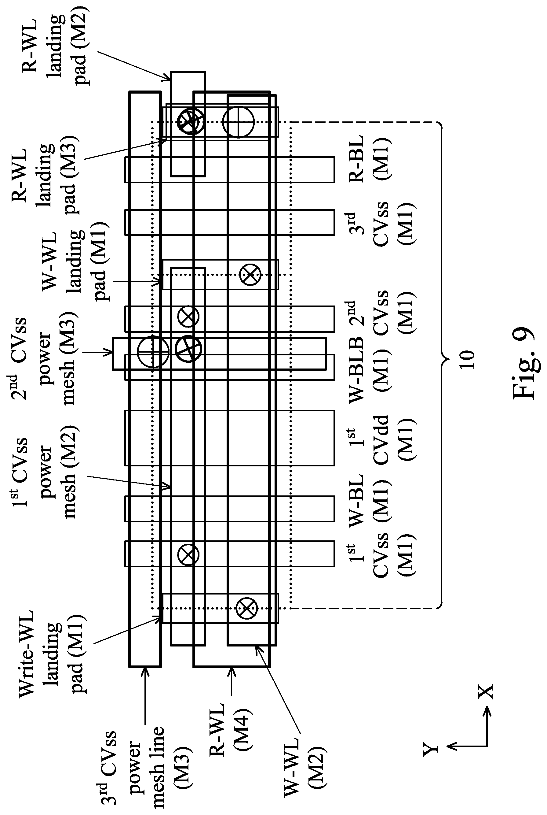 Patent US12108586 Figure 9 – Two-port SRAM structure