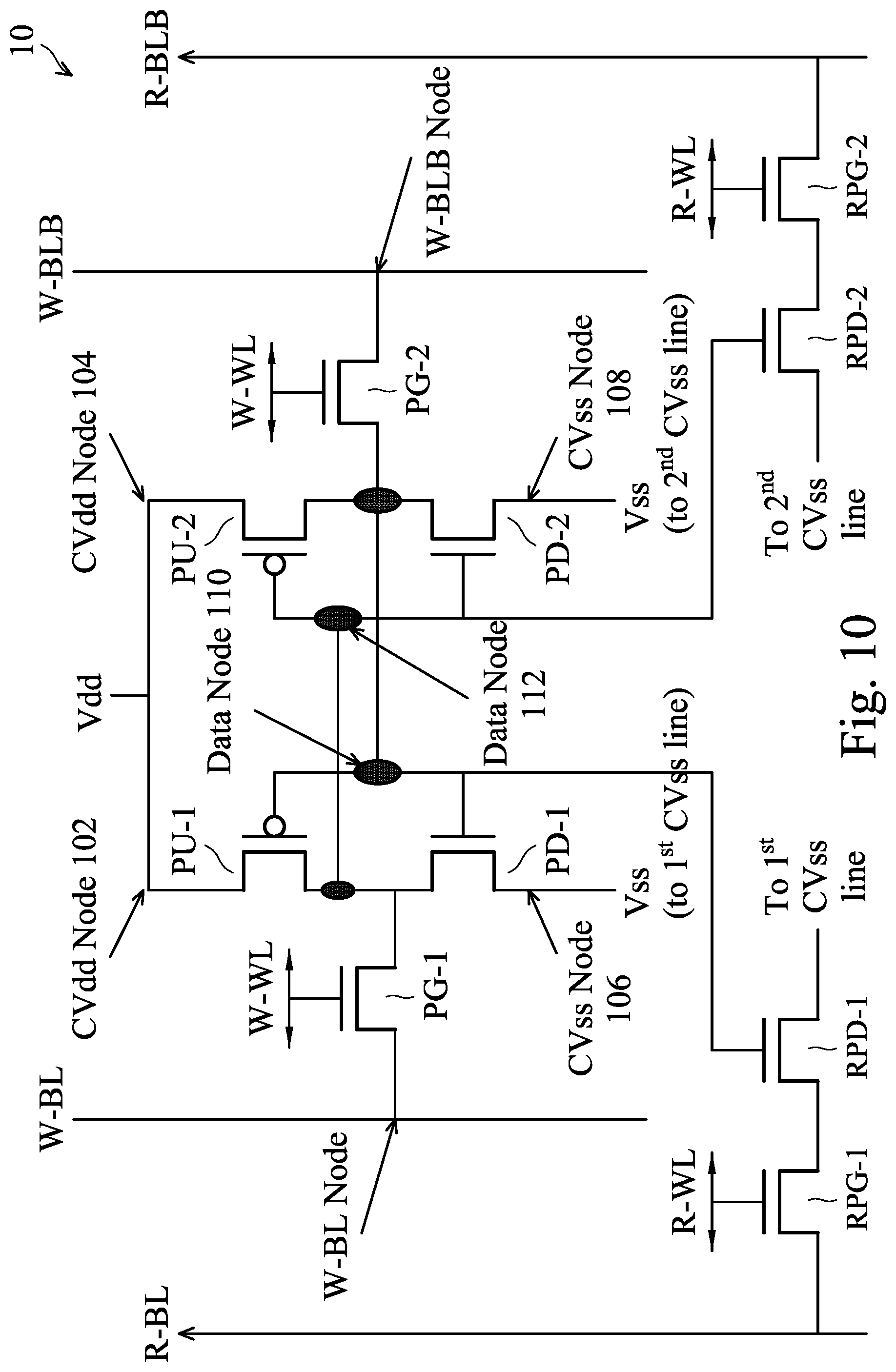 Patent US12108586 Figure 10 – Two-port SRAM structure