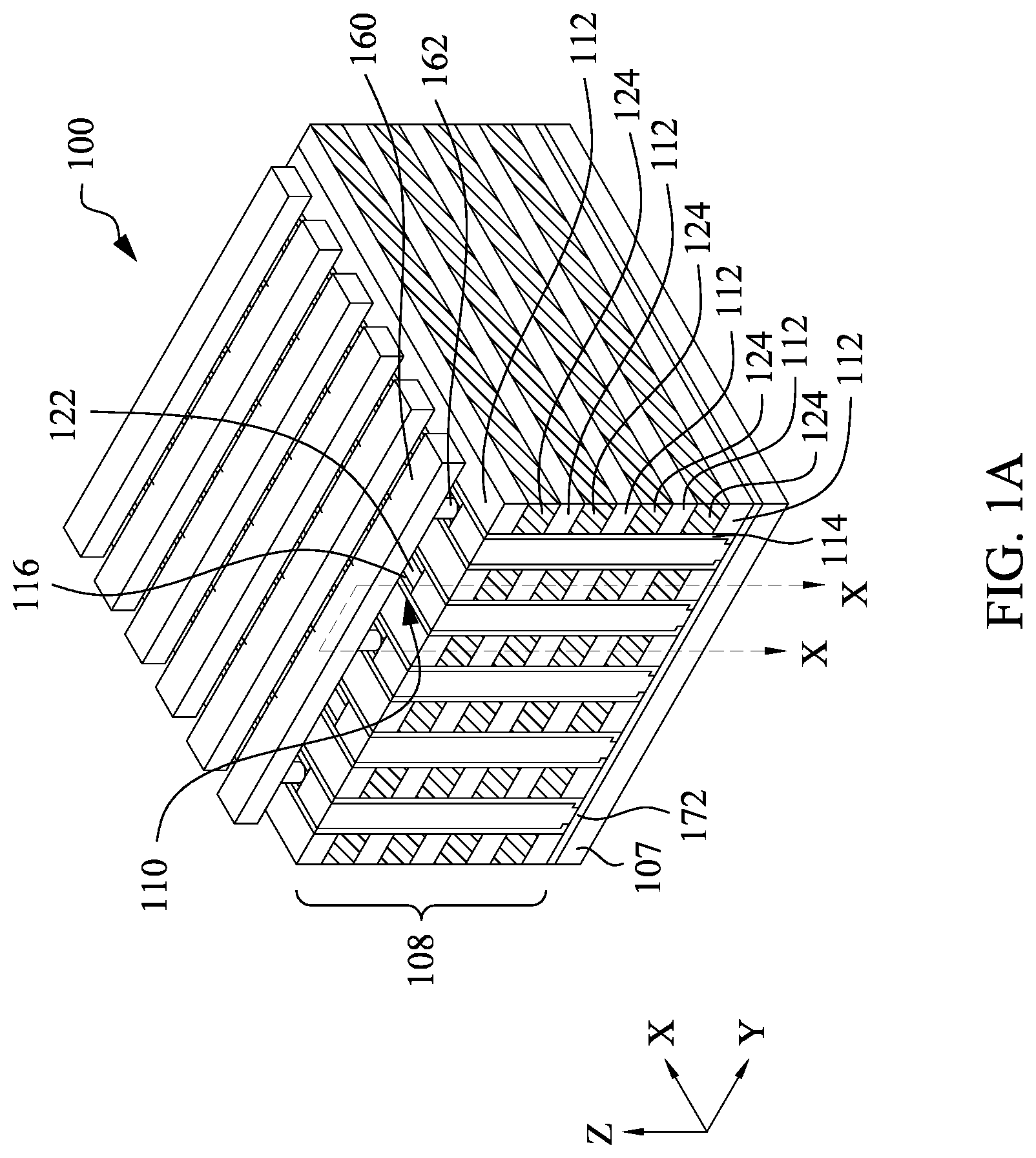 Patent US12108596 Figure 1 – Semiconductor memory devices having cup shaped vias