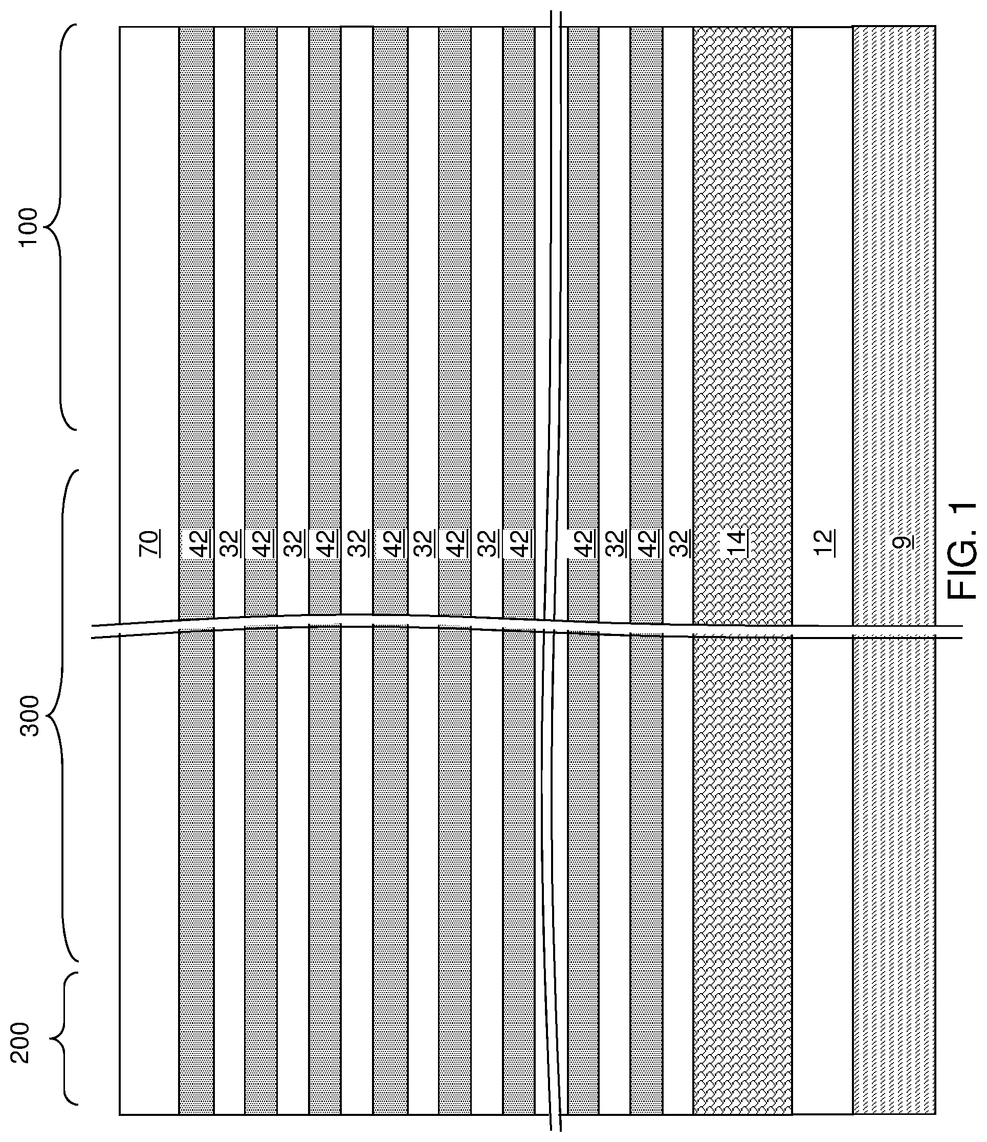 Patent US12108597 — Three-dimensional memory device containing a pillar contact between channel and source and methods of making the same — Figure 1