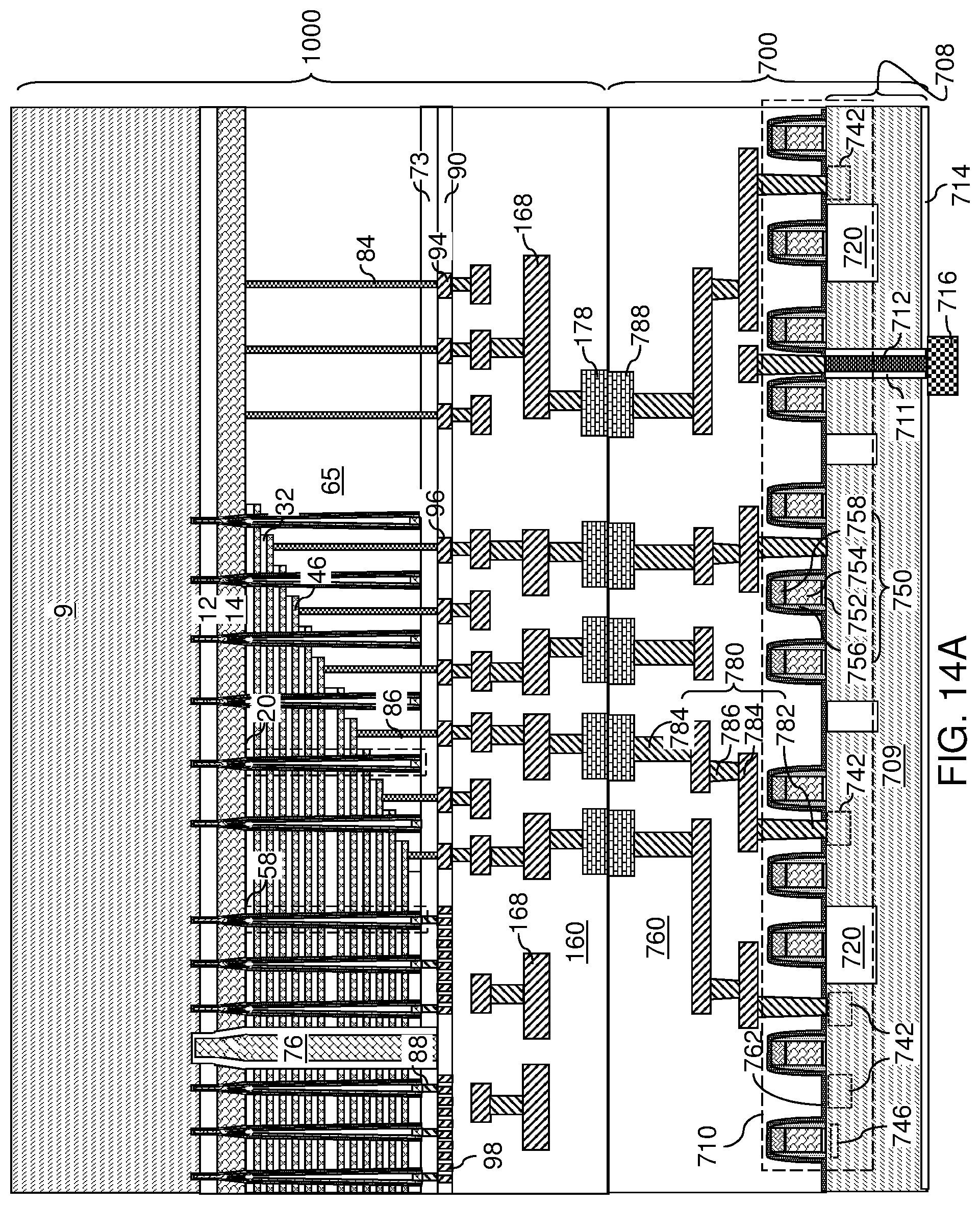 Patent US12108597 Figure 17 – Three-dimensional memory device containing a pillar contact between channel and source and methods of making the same