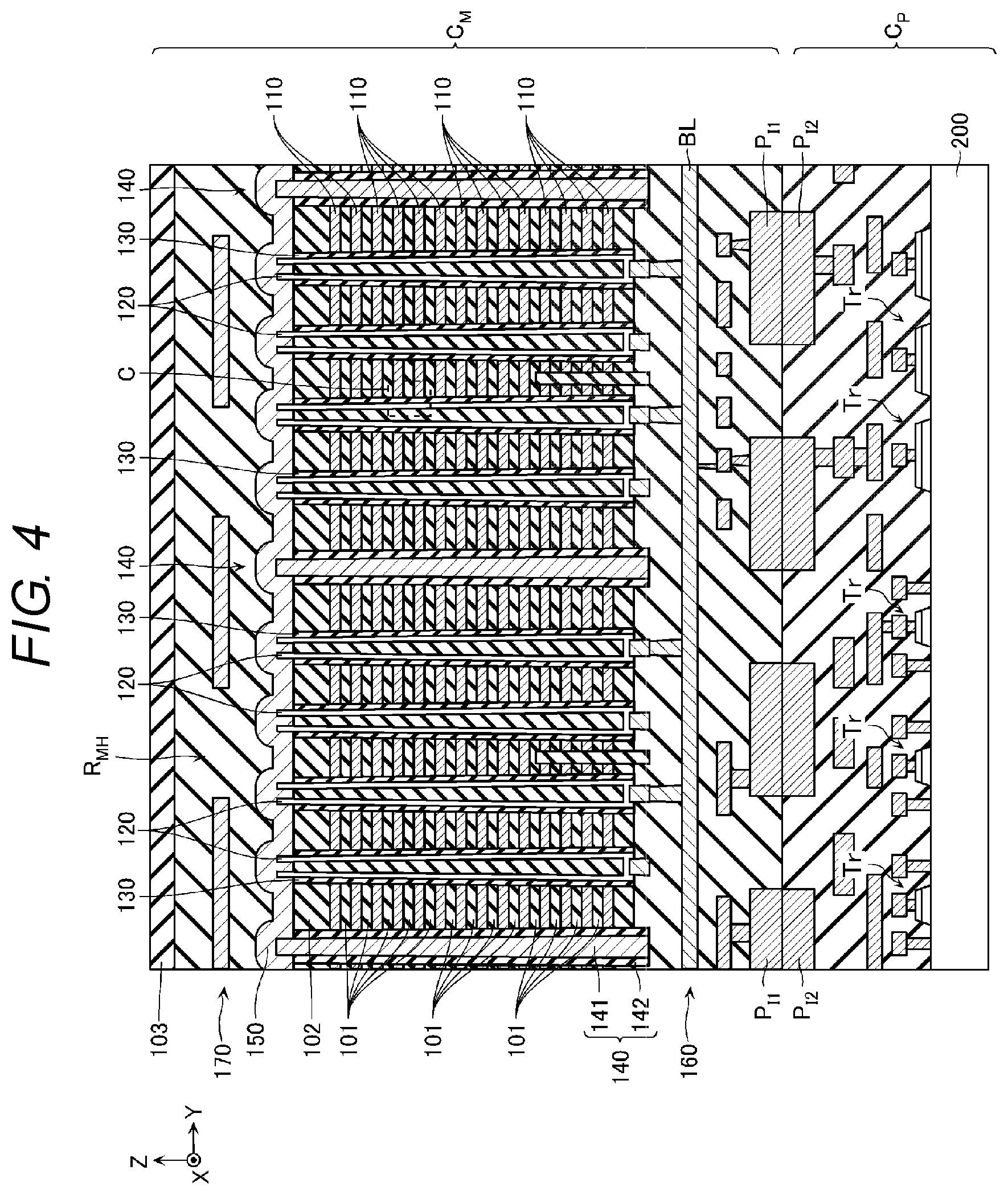 Patent US12108598 Figure 3 – Semiconductor storage device with pillar
