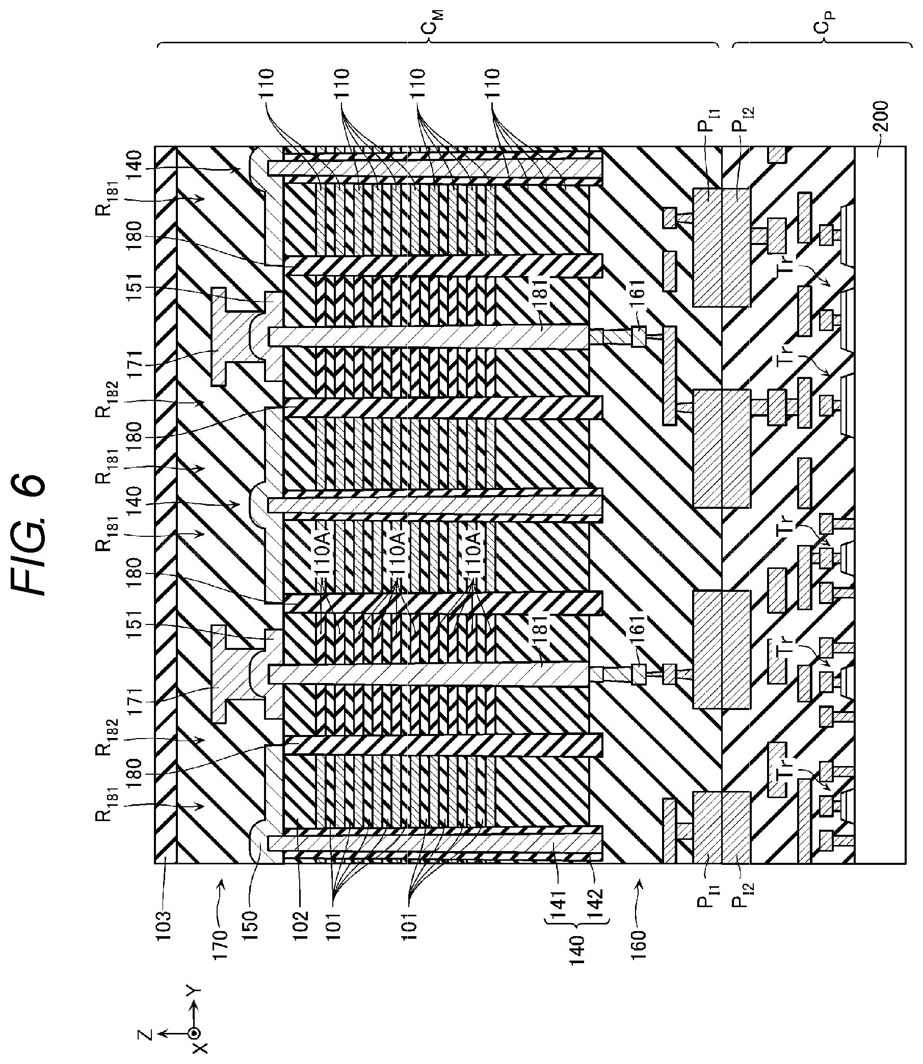 Patent US12108598 Figure 5 – Semiconductor storage device with pillar