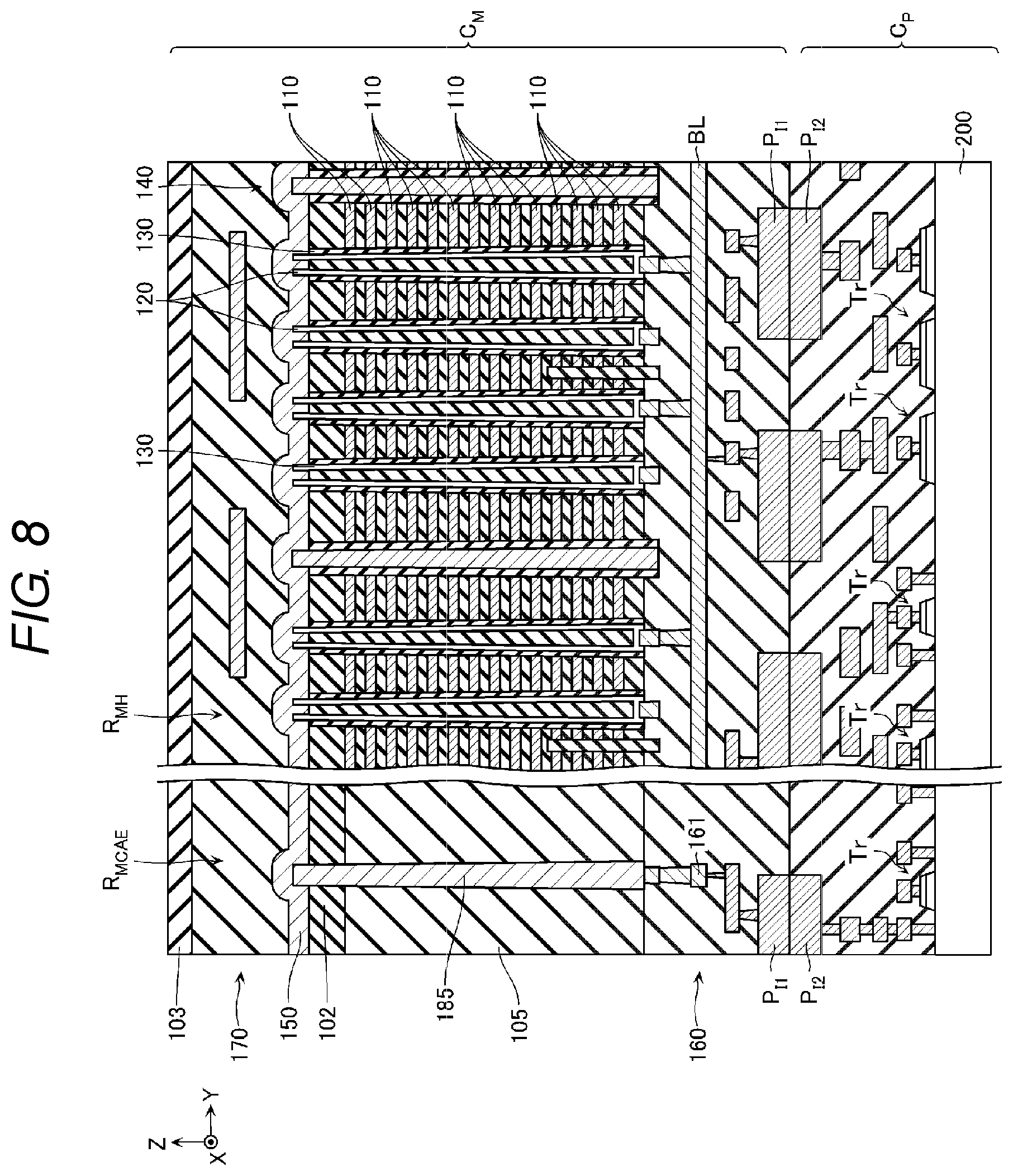 Patent US12108598 Figure 7 – Semiconductor storage device with pillar